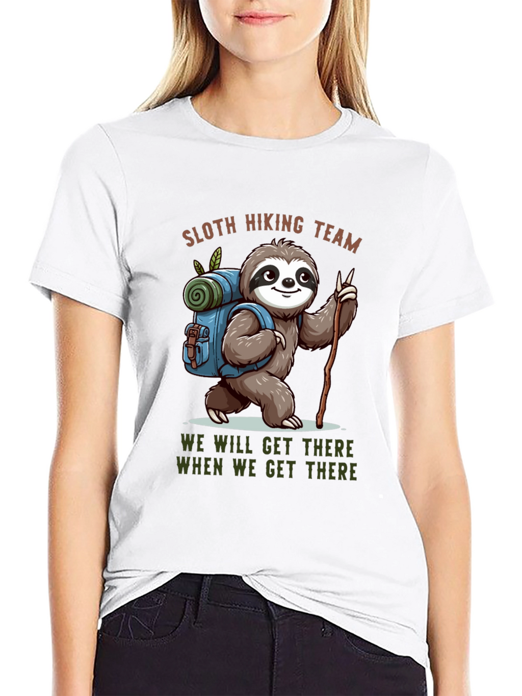 Sloth Hiking Team Black T-Shirt