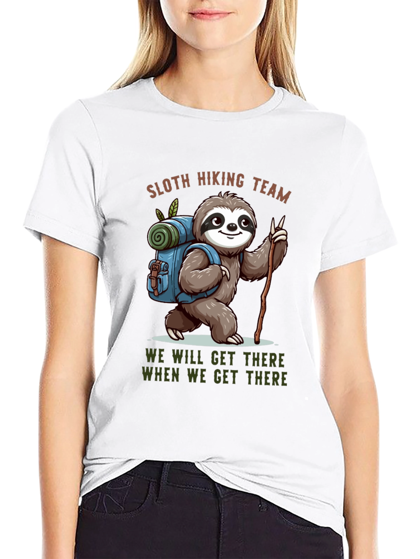 Sloth Hiking Team Black T-Shirt