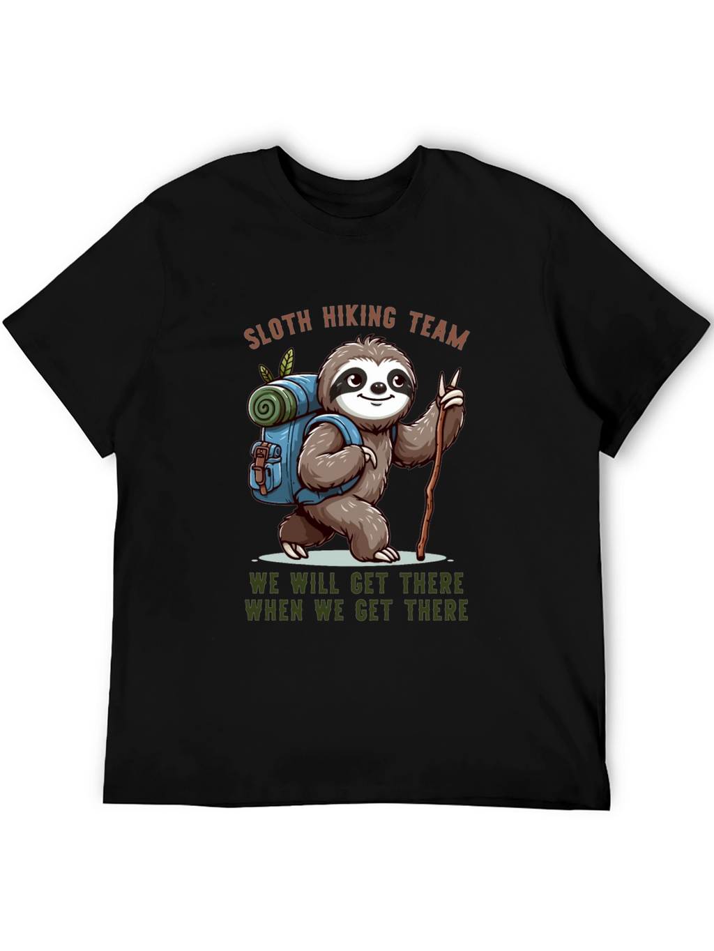 Sloth Hiking Team Black T-Shirt