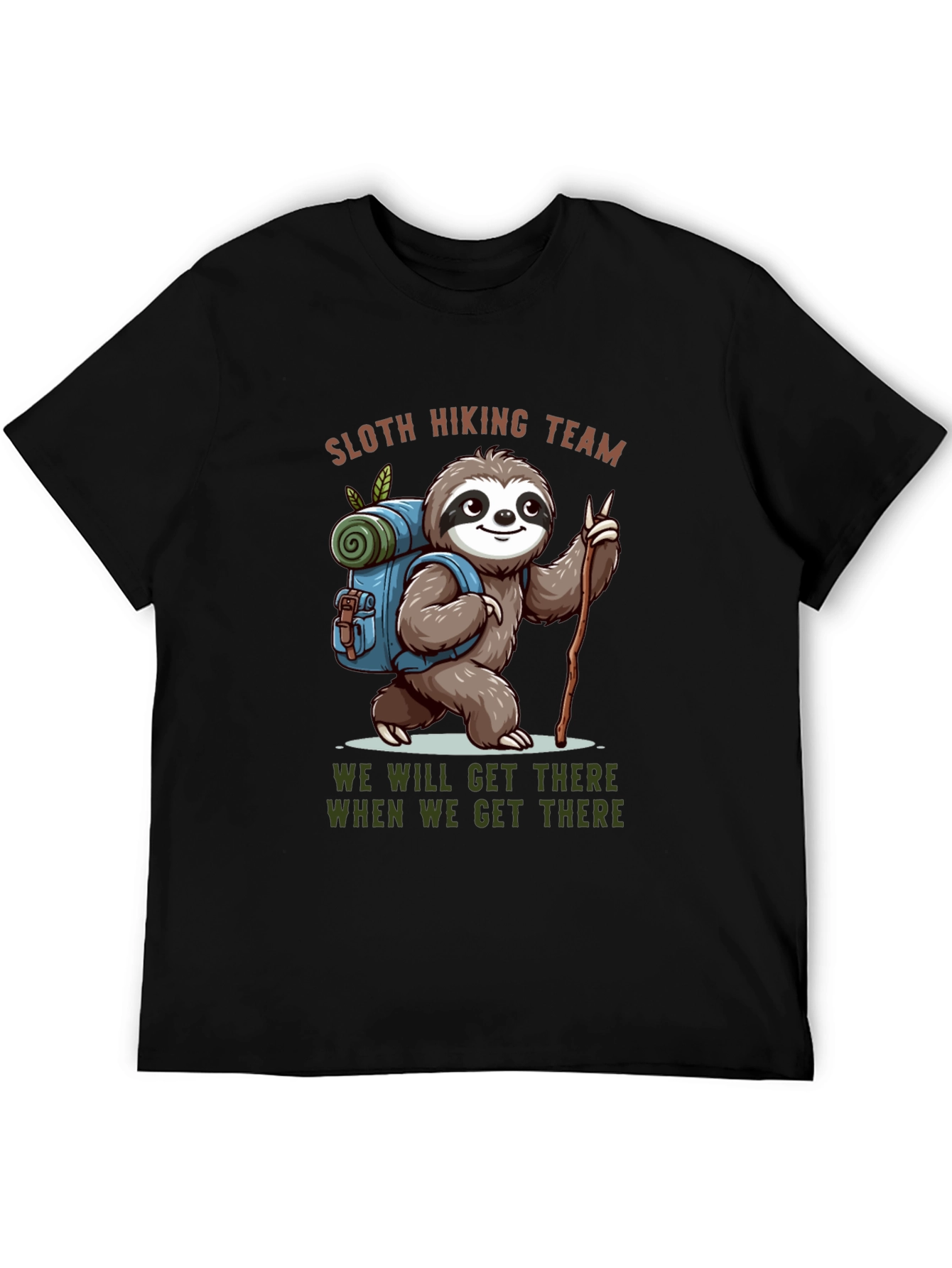 Sloth Hiking Team Black T-Shirt