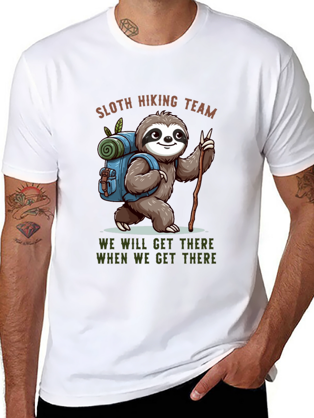 Sloth Hiking Team Black T-Shirt