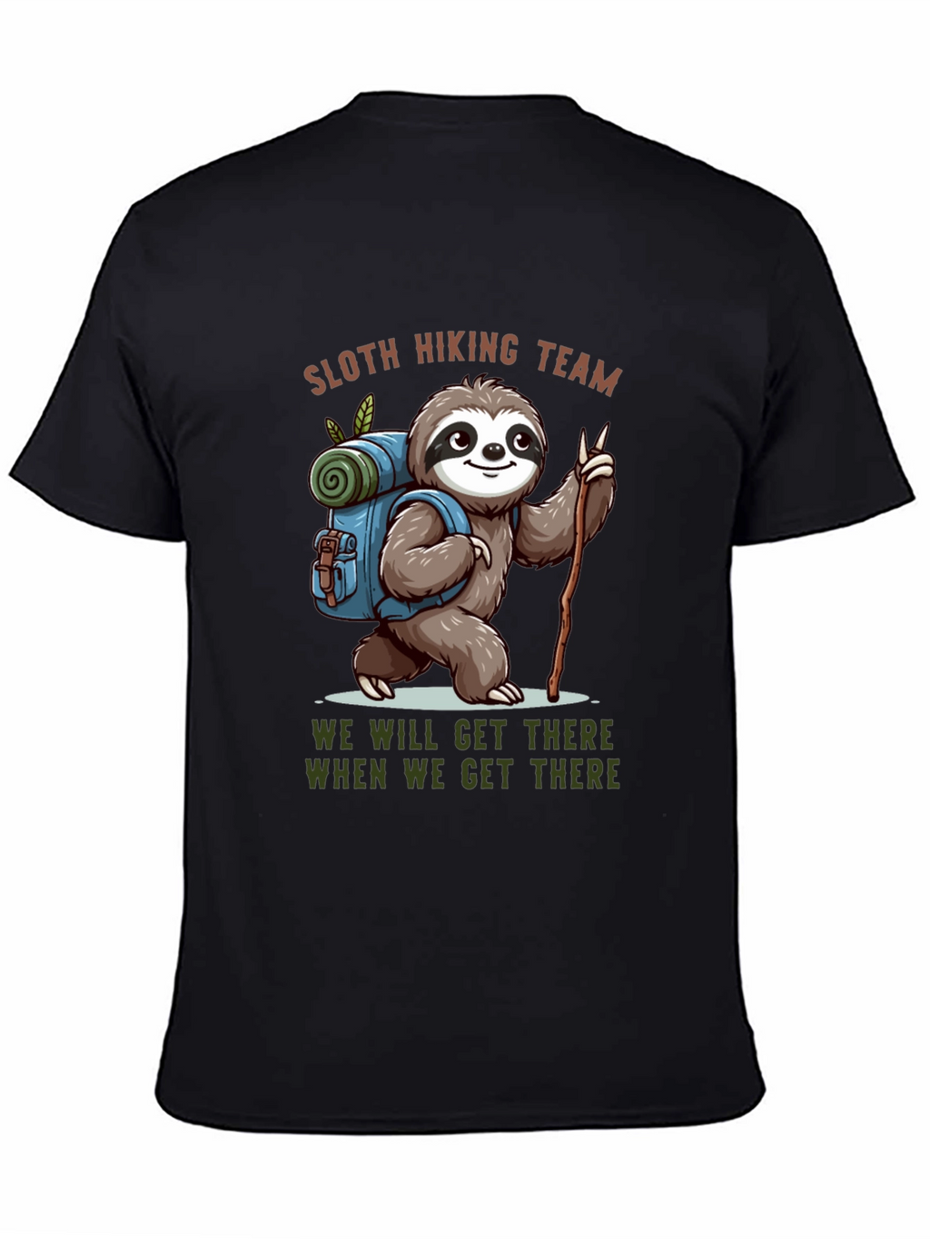 Sloth Hiking Team Black T-Shirt