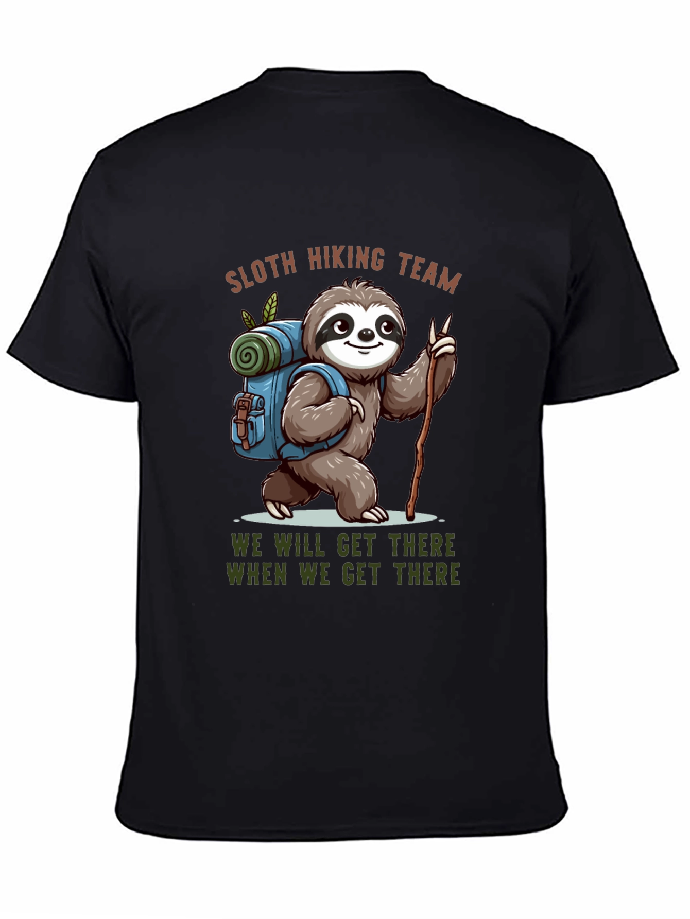 Sloth Hiking Team Black T-Shirt