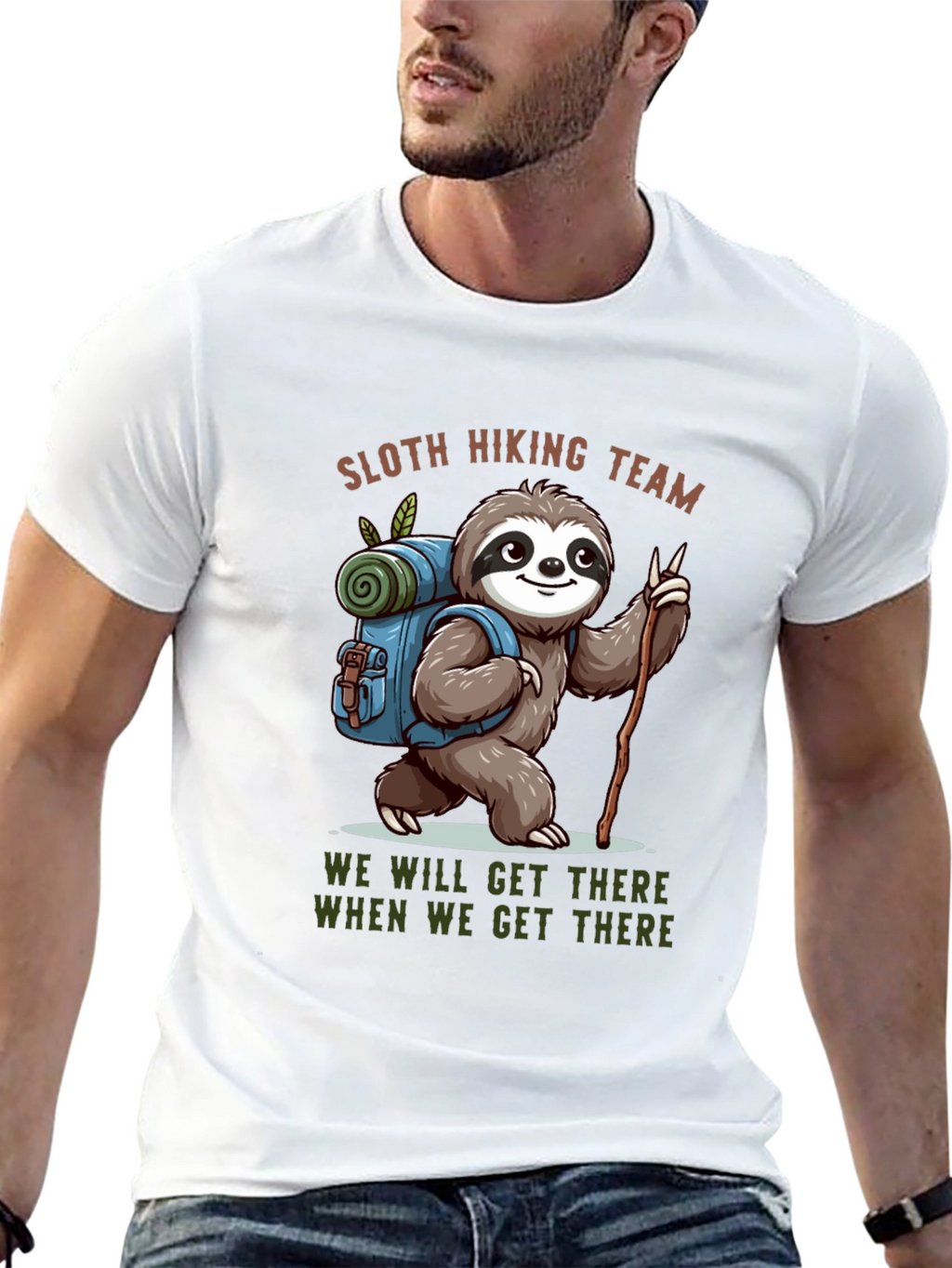 Sloth Hiking Team Black T-Shirt