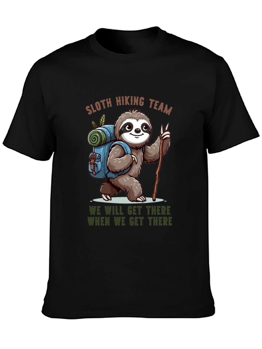 Sloth Hiking Team Black T-Shirt