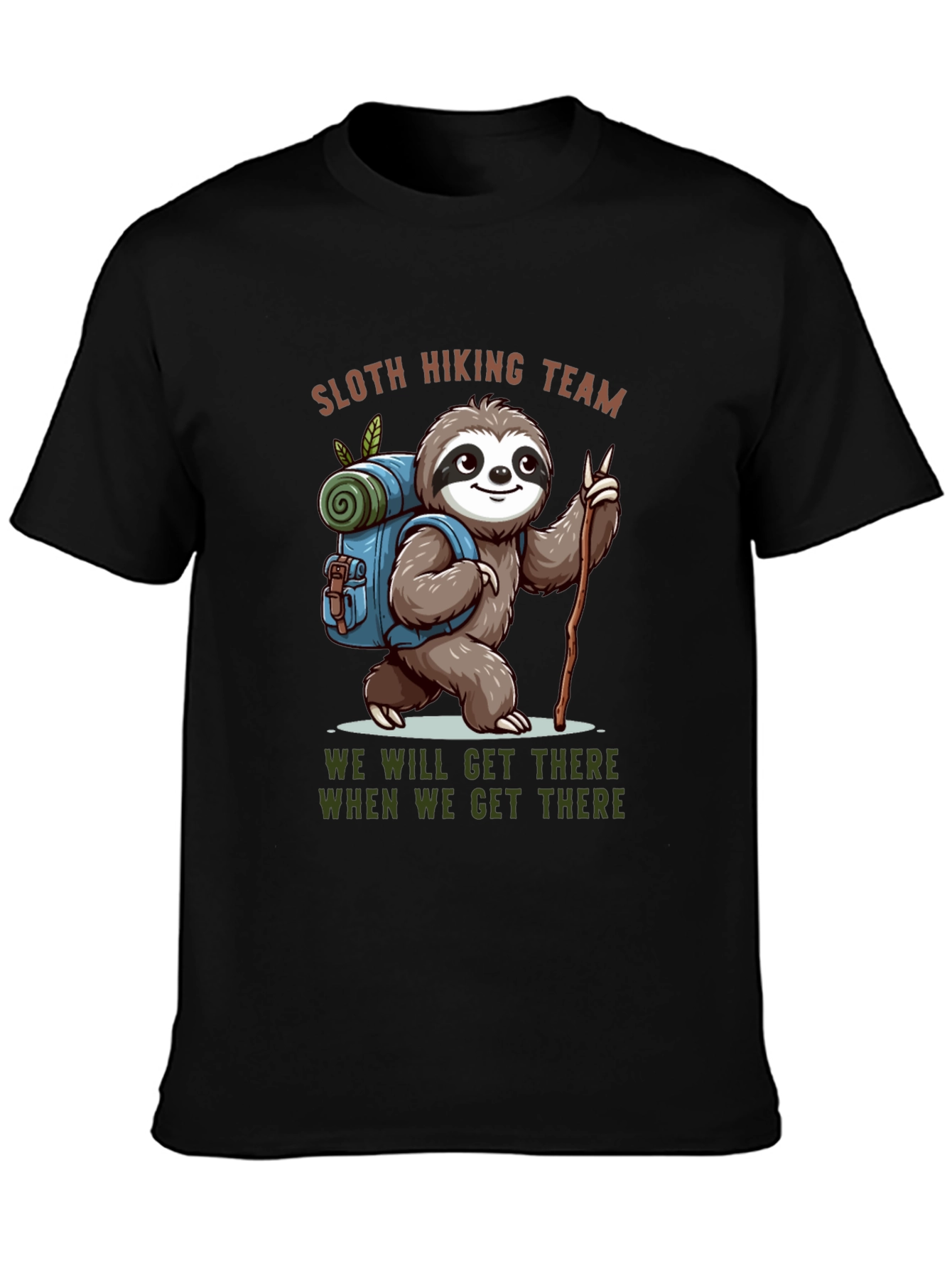 Sloth Hiking Team Black T-Shirt
