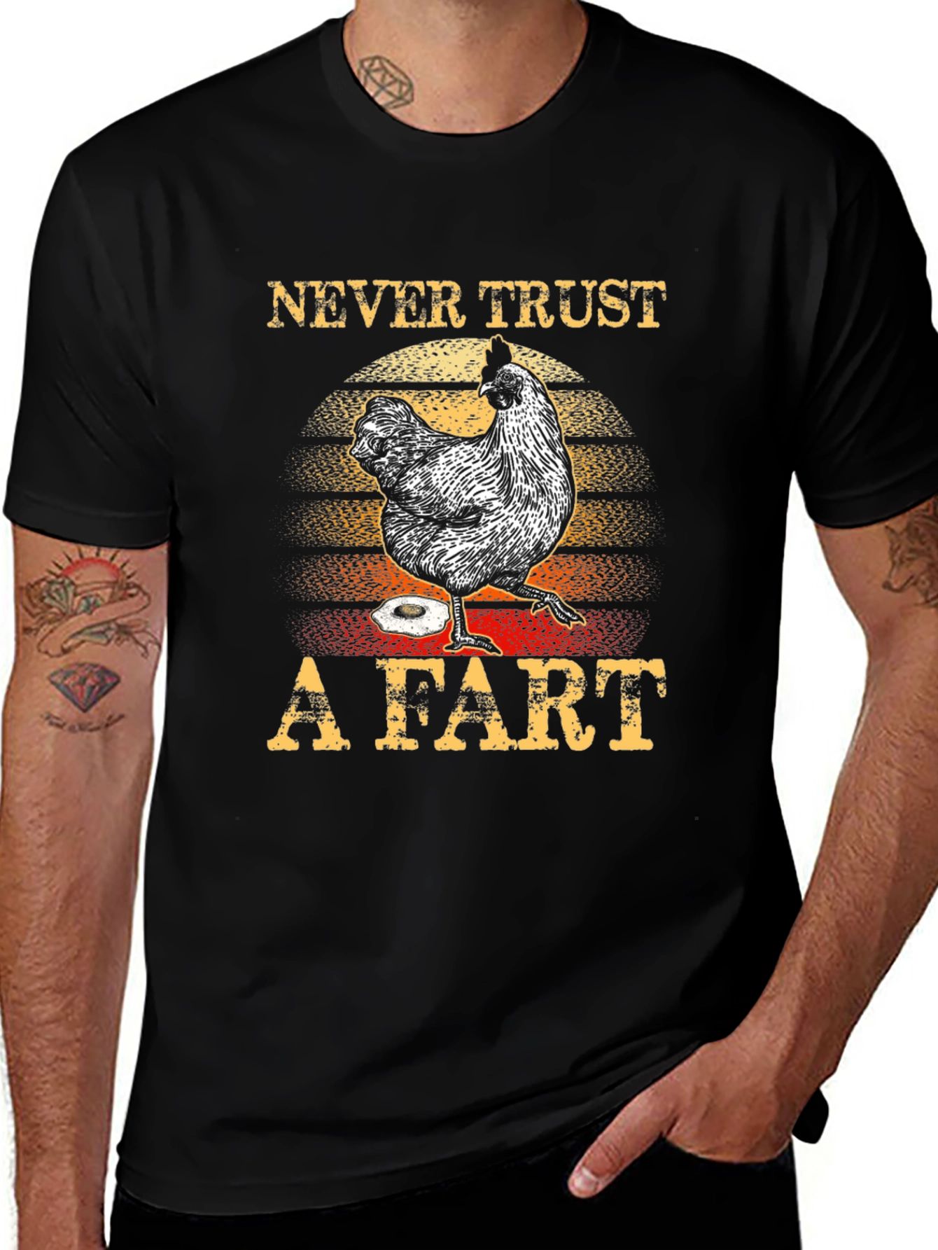 Funny Chicken Fart Graphic T-Shirt