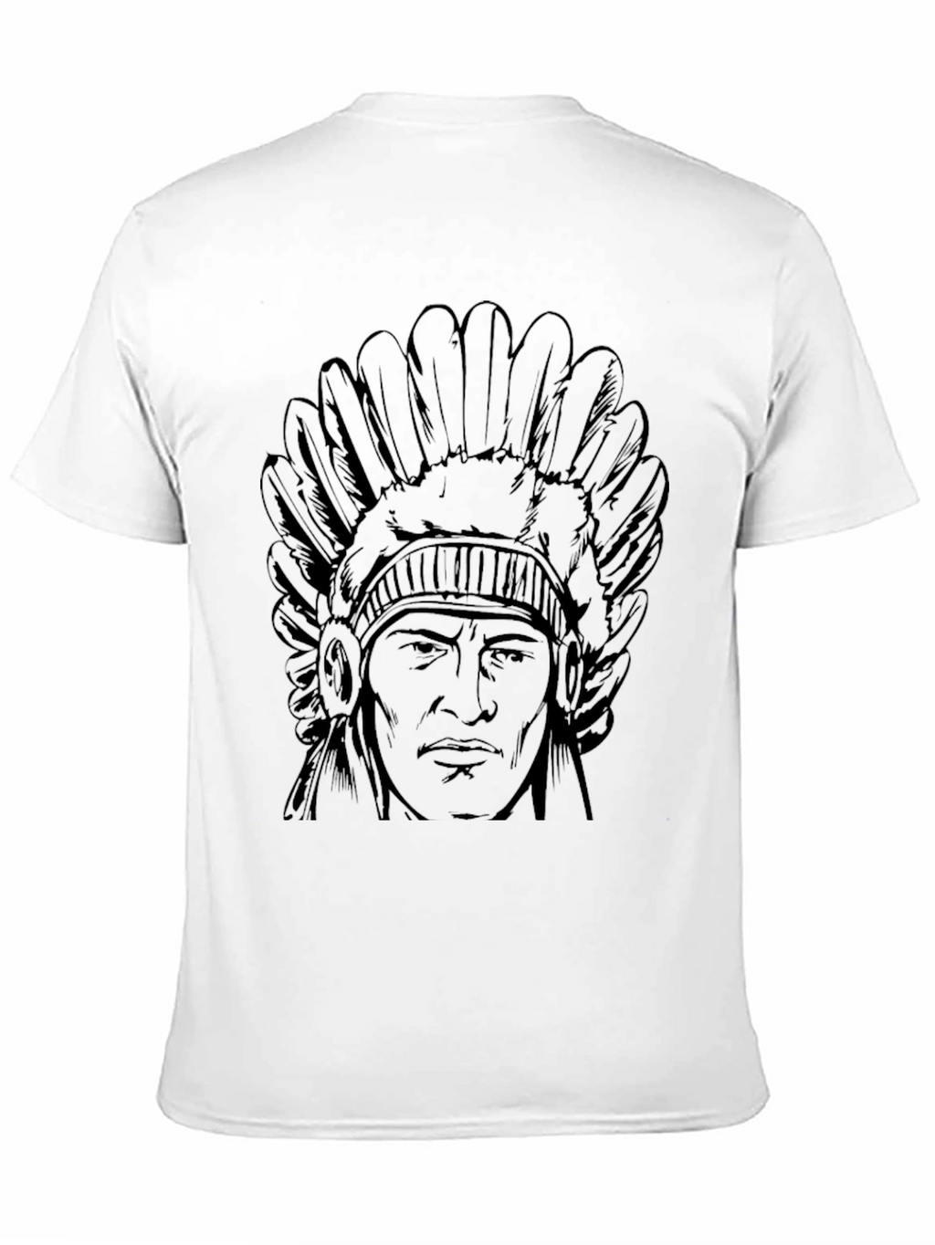 Native American Chief Head T-Shirt - Black