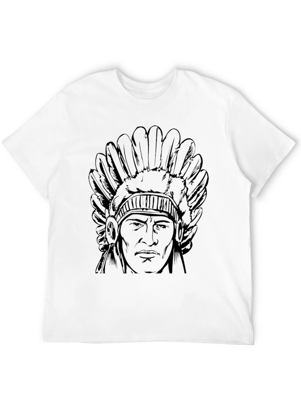 Native American Chief Head T-Shirt - Black