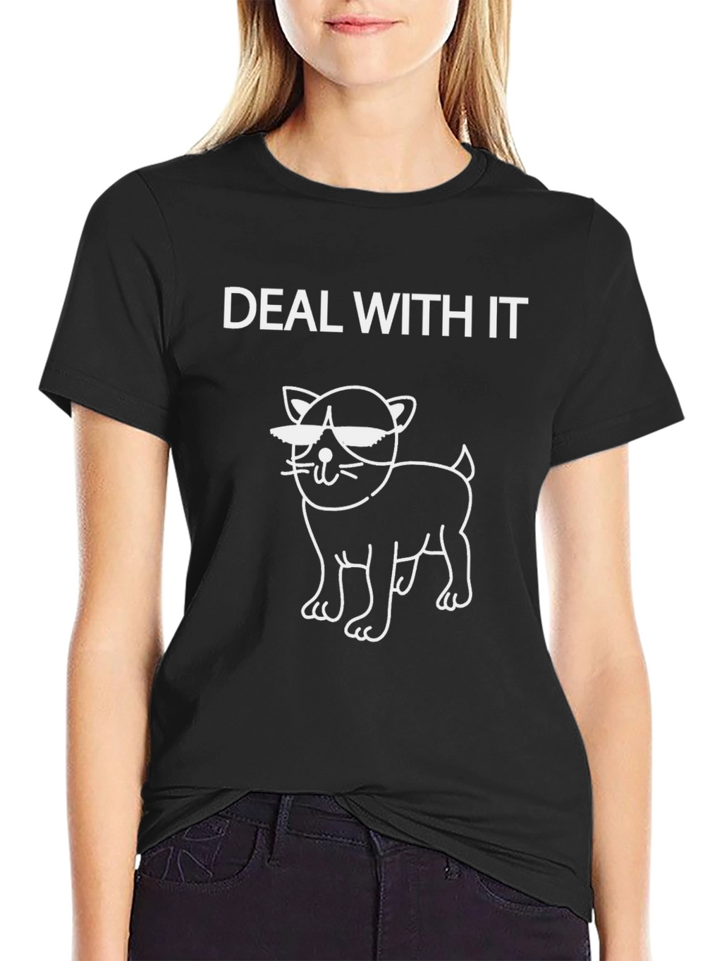 Deal With It Cat T-Shirt - Funny Graphic Tee