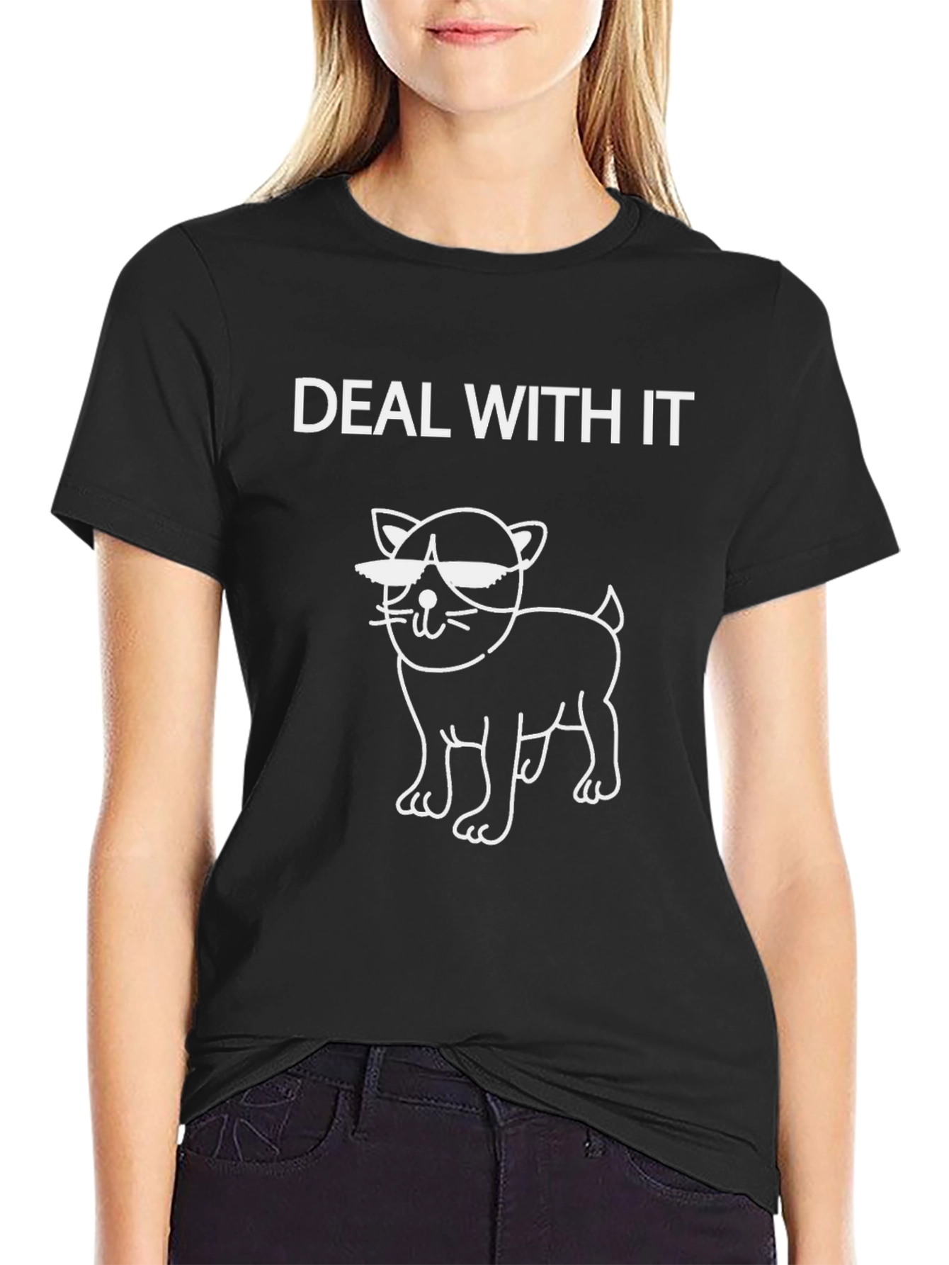 Deal With It Cat T-Shirt - Funny Graphic Tee