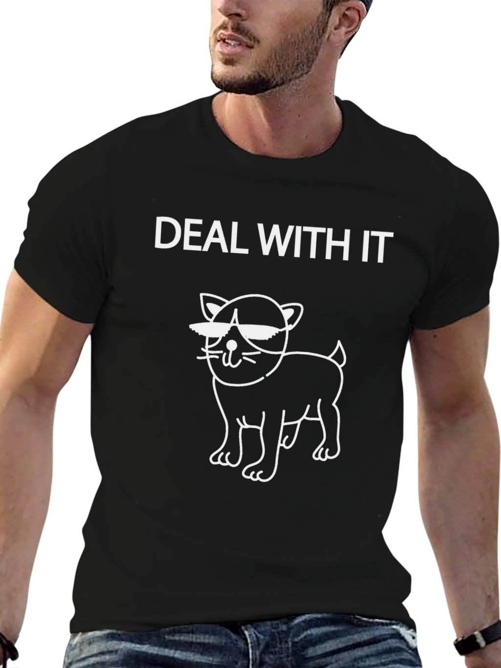Deal With It Cat T-Shirt - Funny Graphic Tee