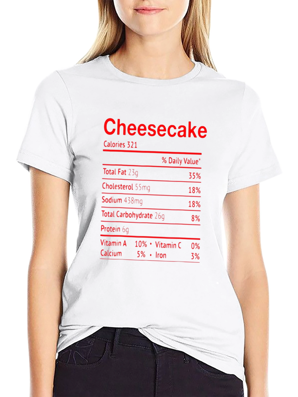 Cheesecake Nutrition Facts Funny Food T-Shirt