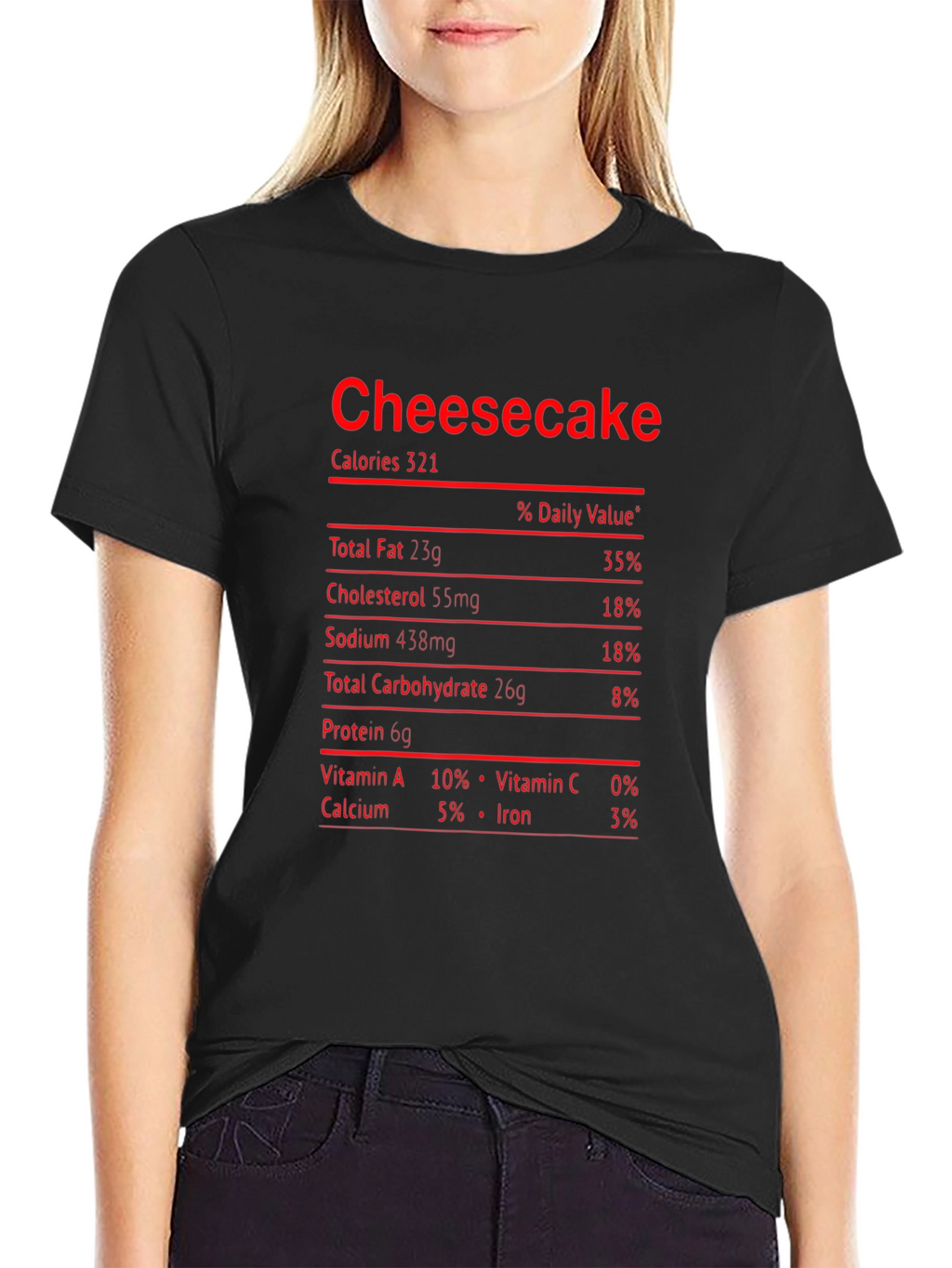 Cheesecake Nutrition Facts Funny Food T-Shirt