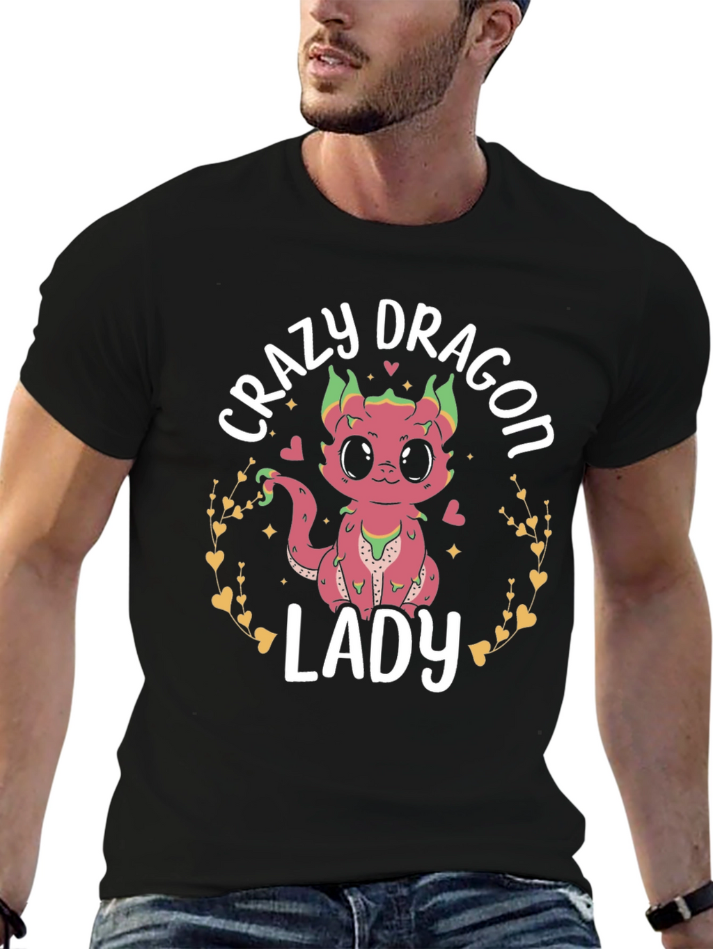 Crazy Dragon Lady T-Shirt Cute Graphic Tee
