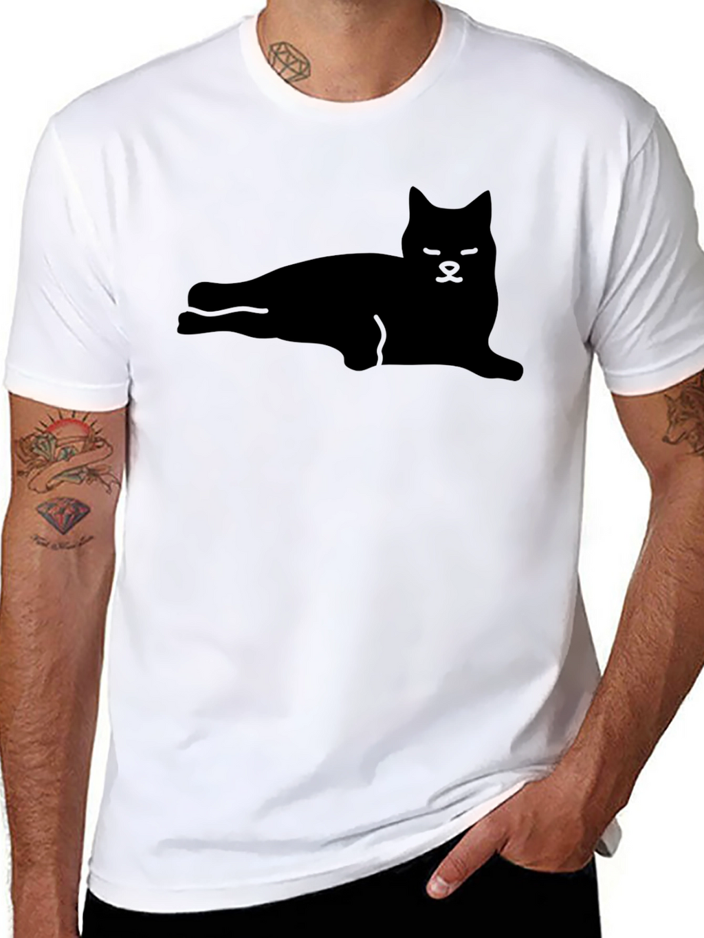 Cool Cat Silhouette Black T-Shirt