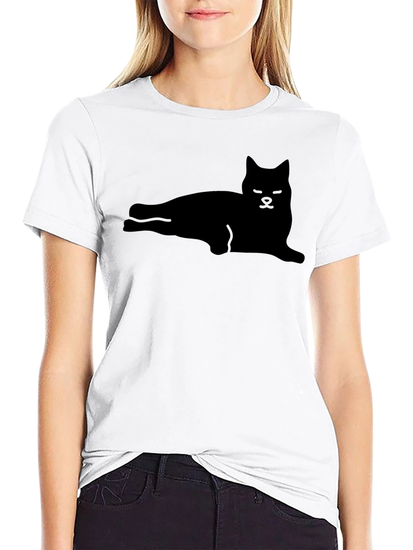 Cool Cat Silhouette Black T-Shirt