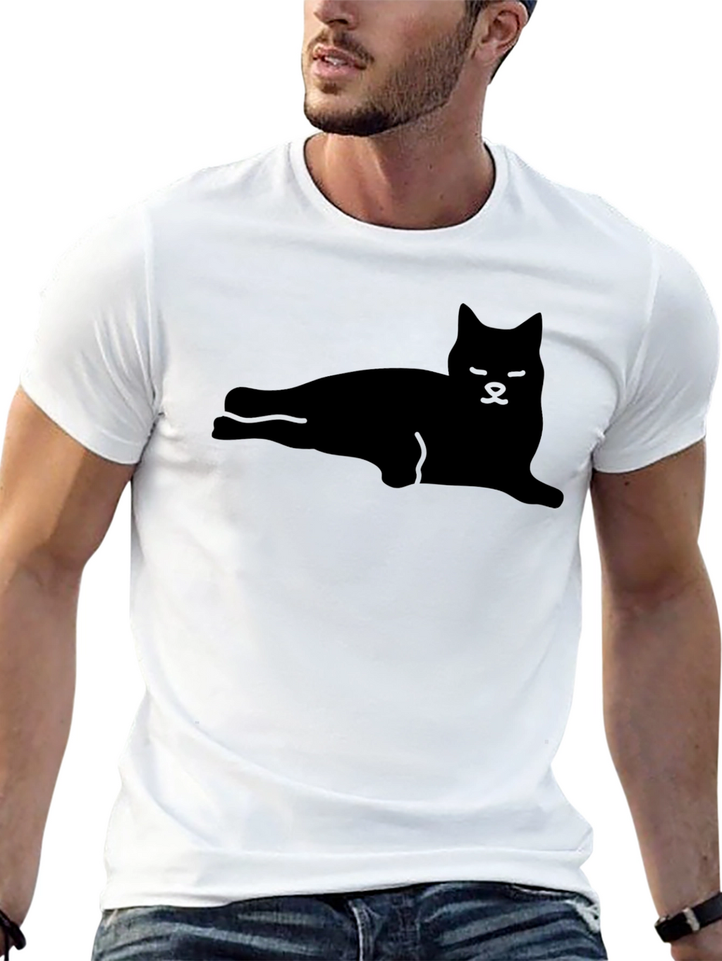 Cool Cat Silhouette Black T-Shirt