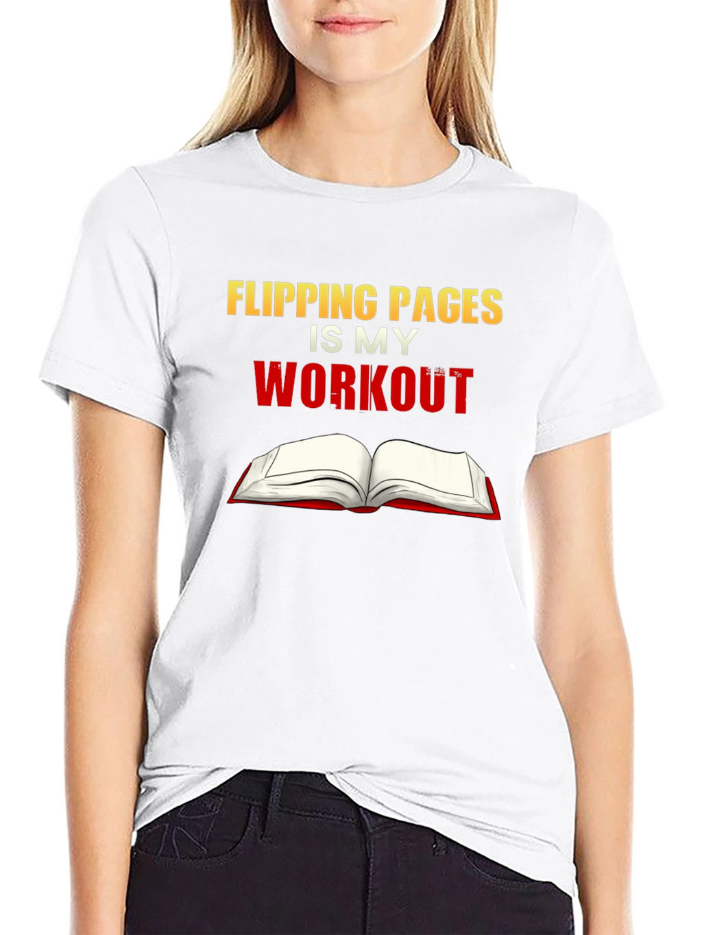 Flipping Pages is My Workout Black T-Shirt