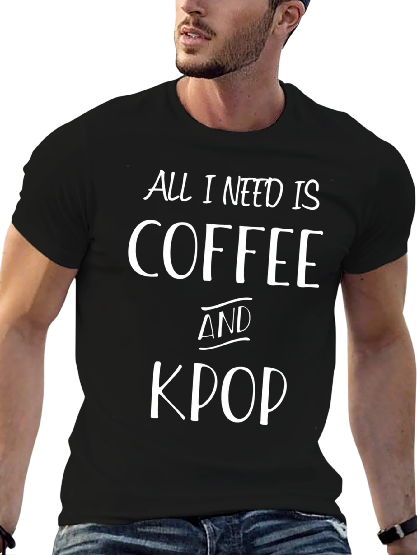 Coffee and Kpop Black T-Shirt