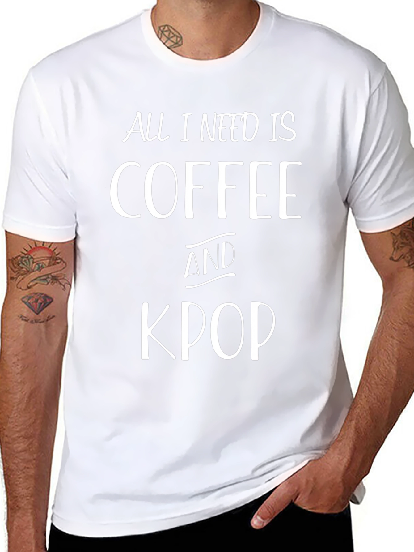 Coffee and Kpop Black T-Shirt