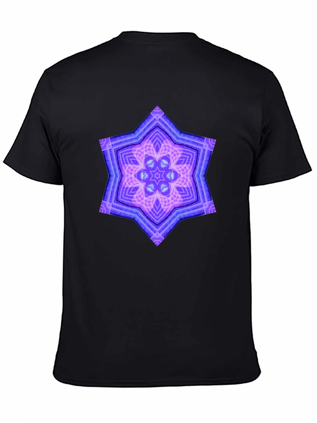 Geometric Starburst Graphic Tee - Black