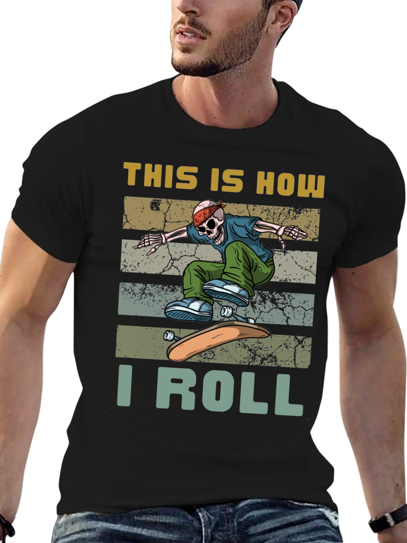 Skateboard Skeleton T-Shirt - This is How I Roll