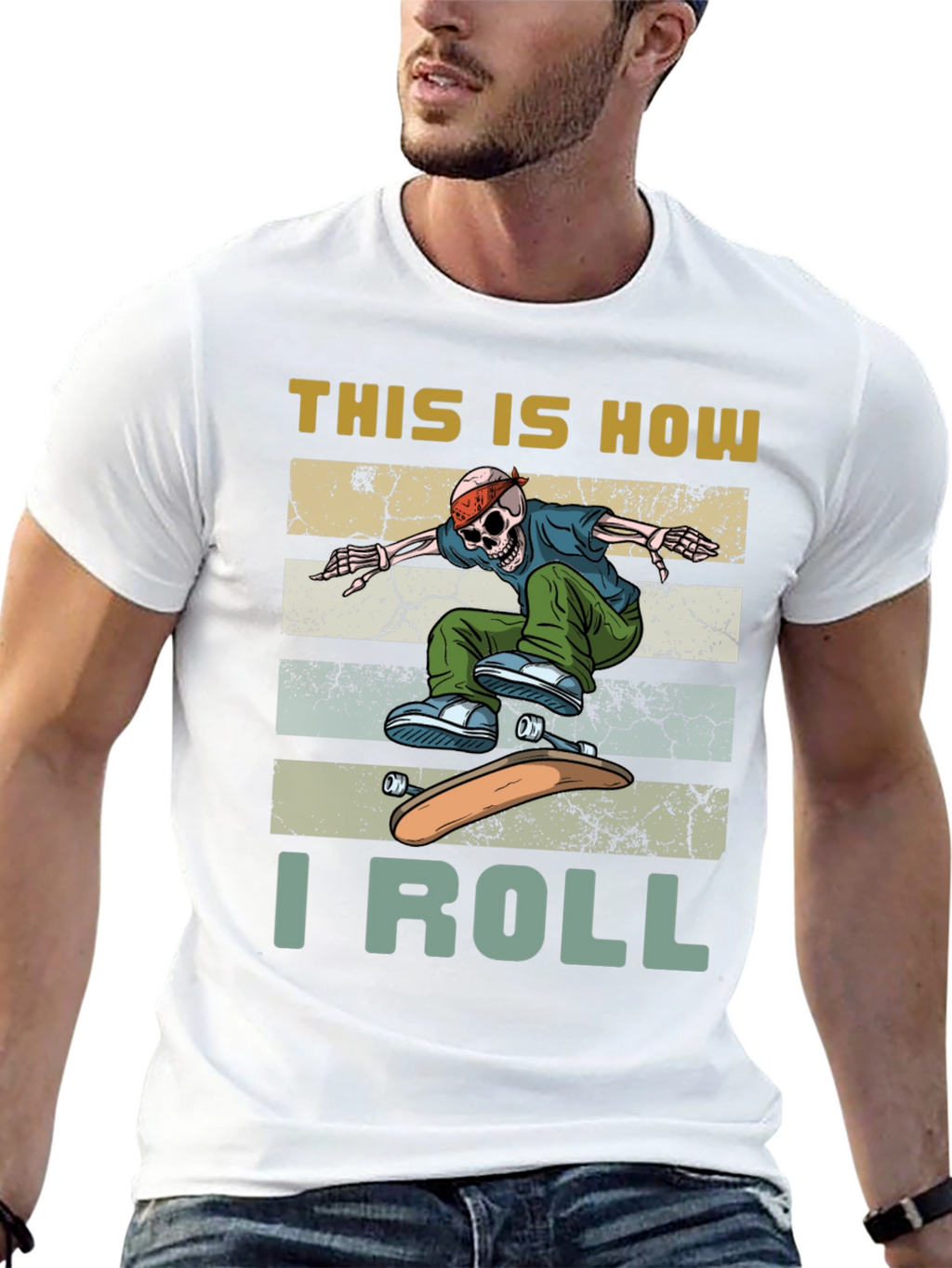 Skateboard Skeleton T-Shirt - This is How I Roll