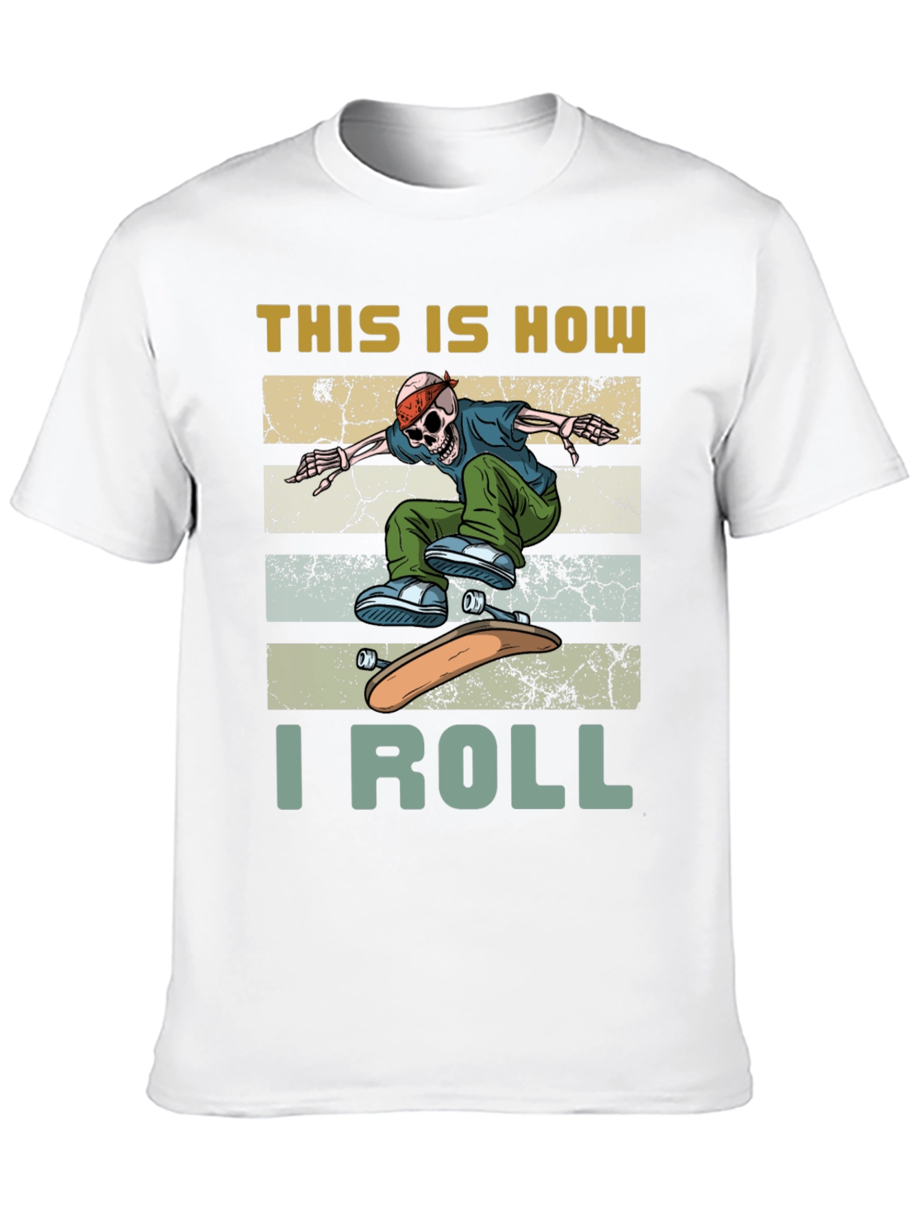 Skateboard Skeleton T-Shirt - This is How I Roll