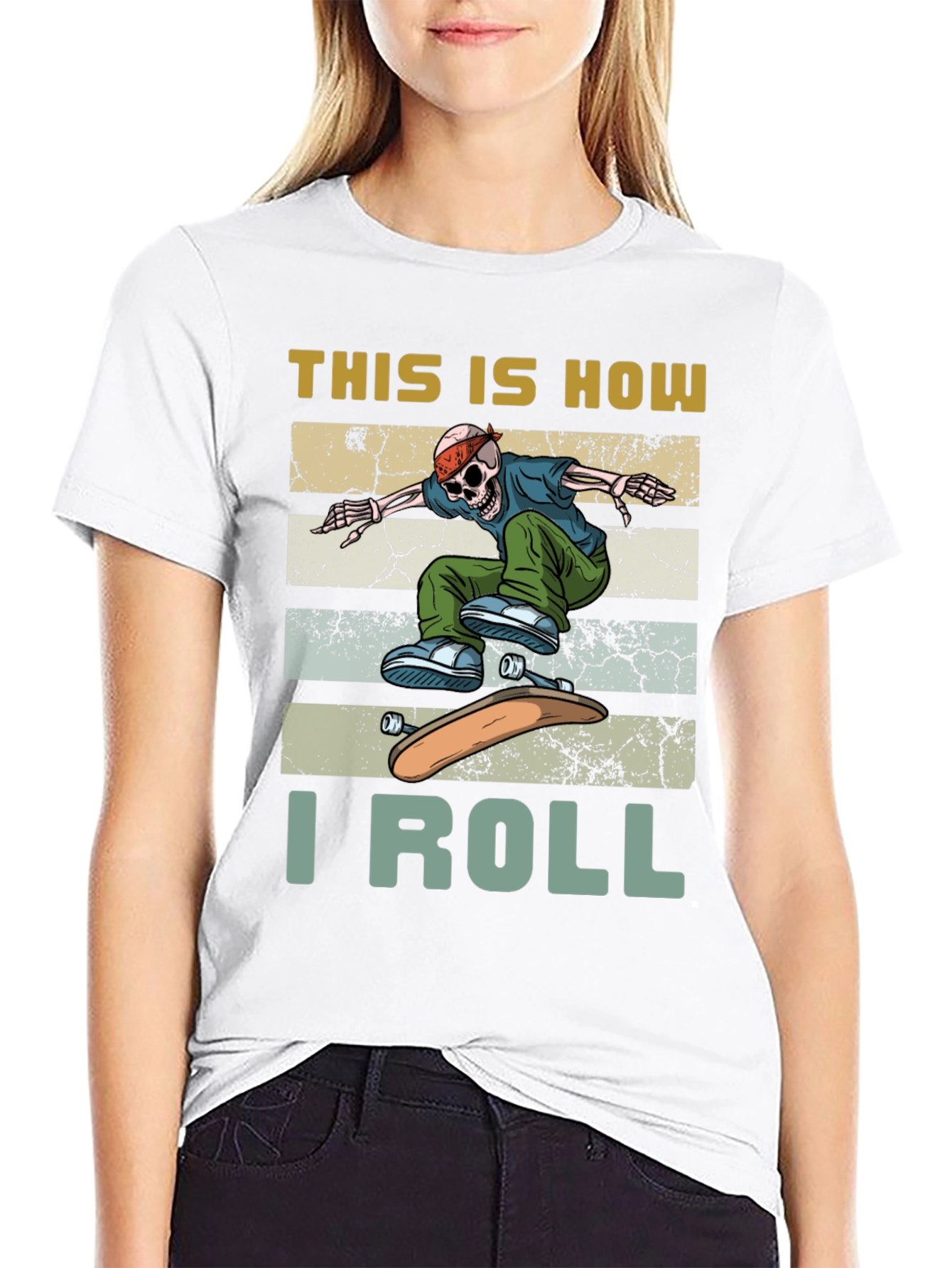Skateboard Skeleton T-Shirt - This is How I Roll
