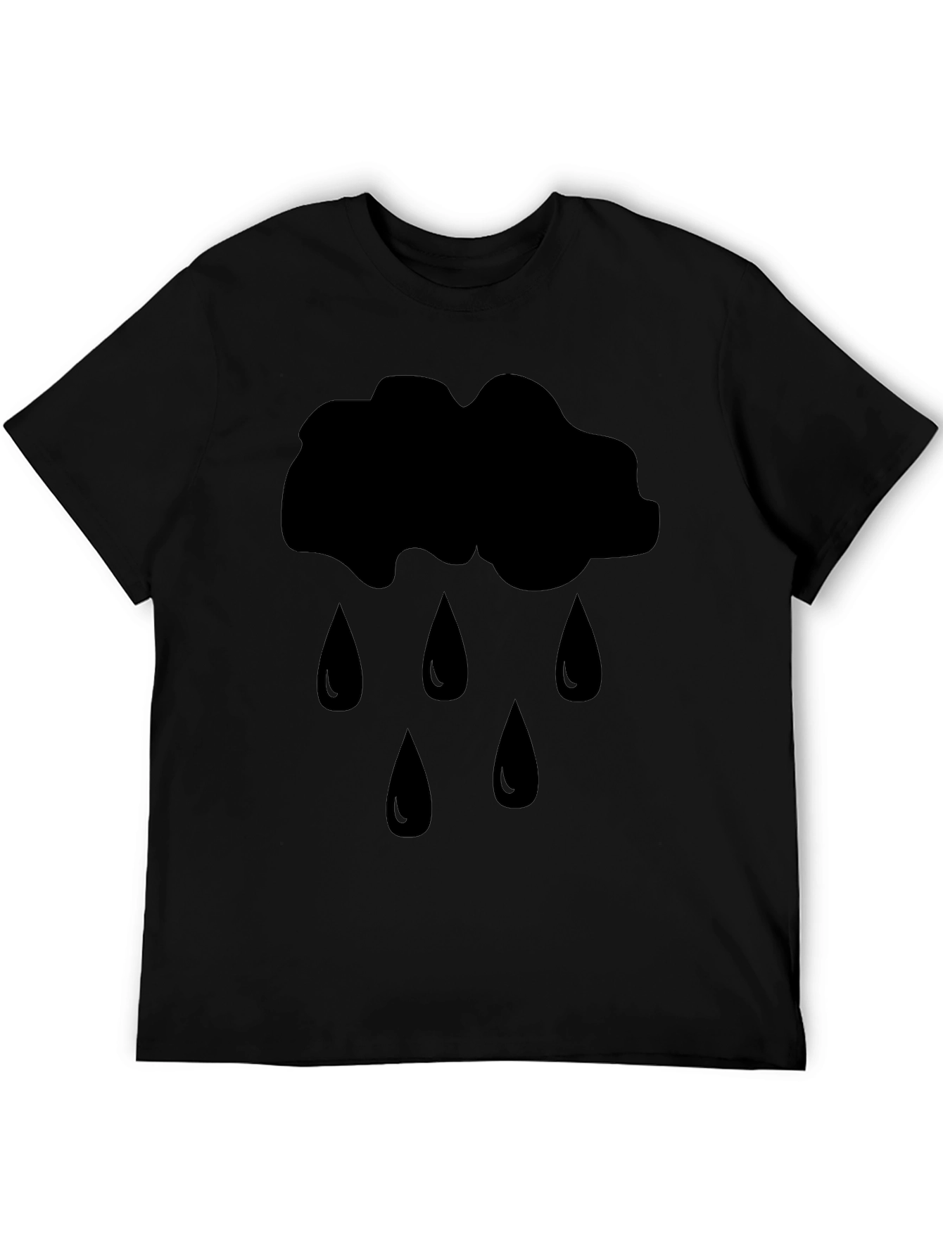 Rain Cloud Graphic Black T-Shirt