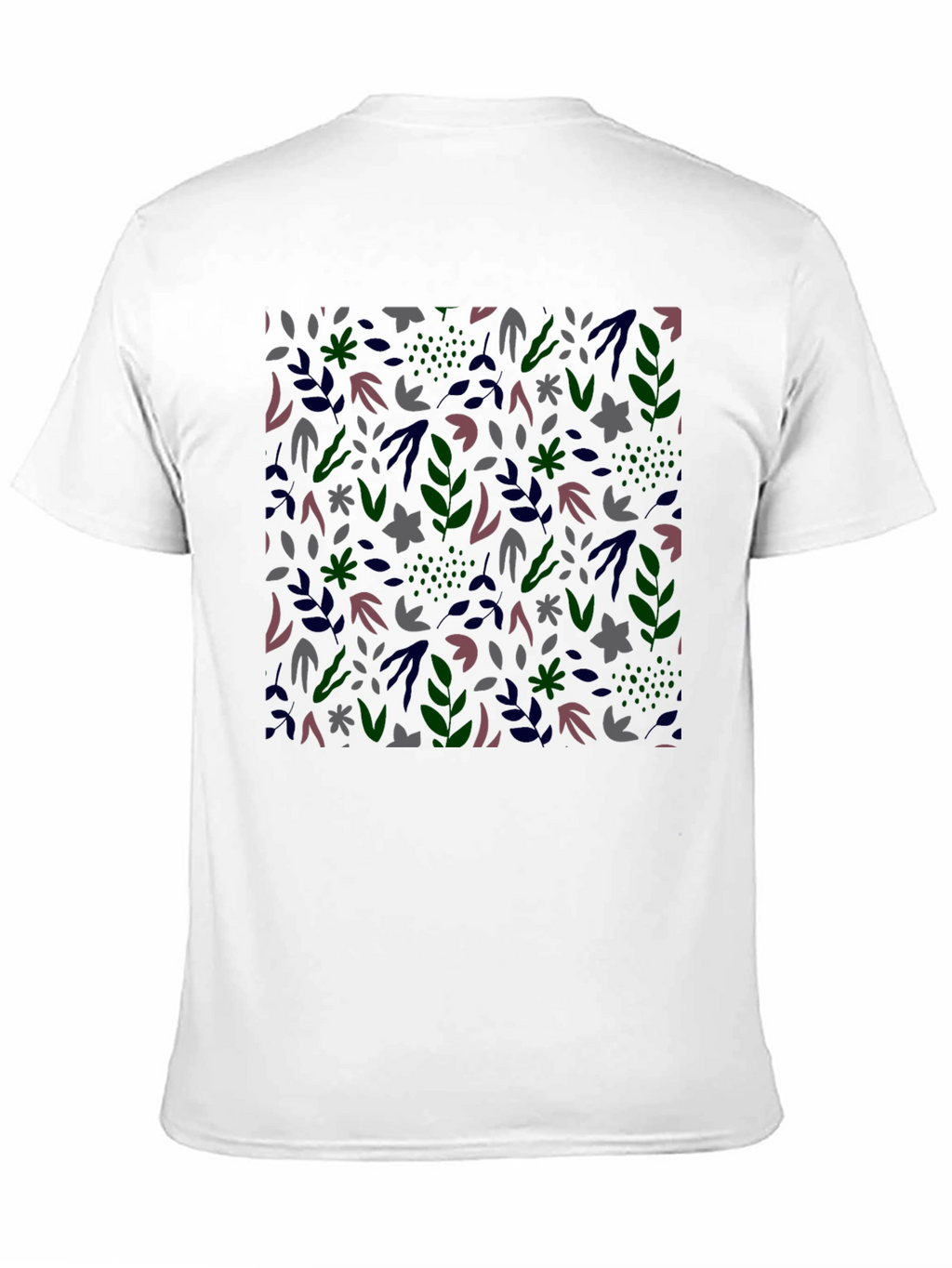 Botanical Print Mens Black T-Shirt