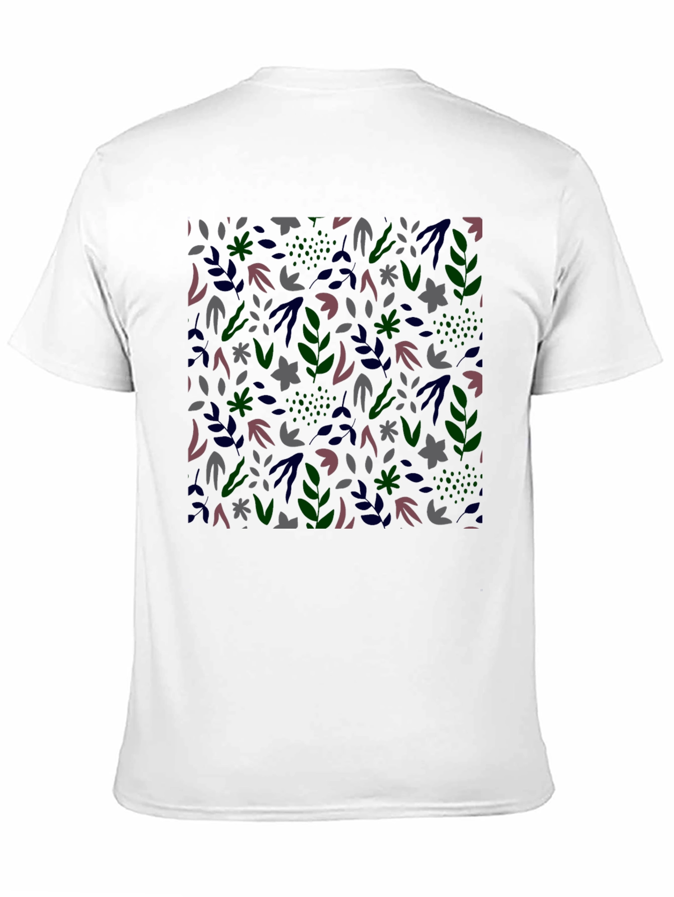 Botanical Print Mens Black T-Shirt