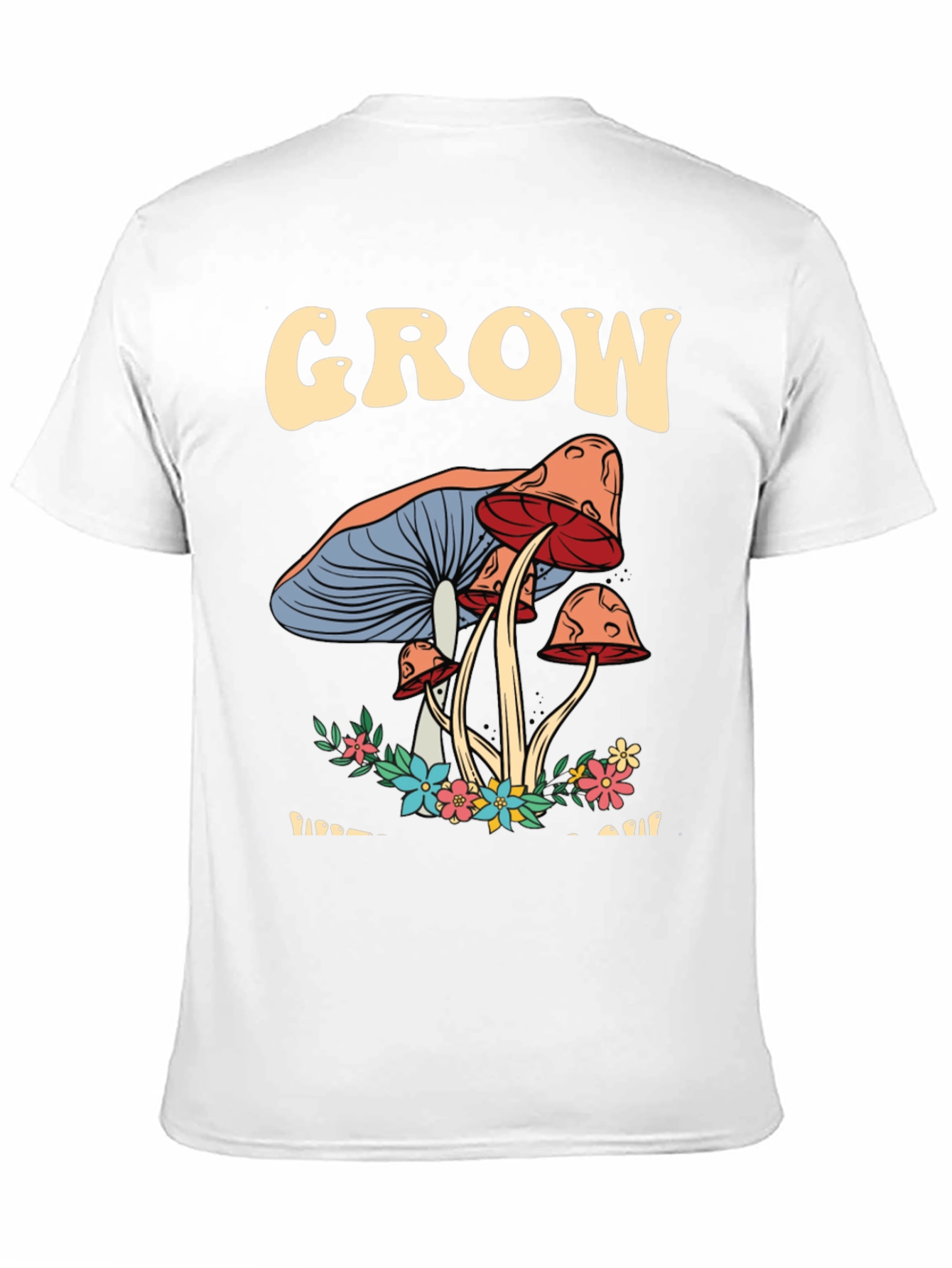 Grow Mushroom Graphic T-Shirt - Black