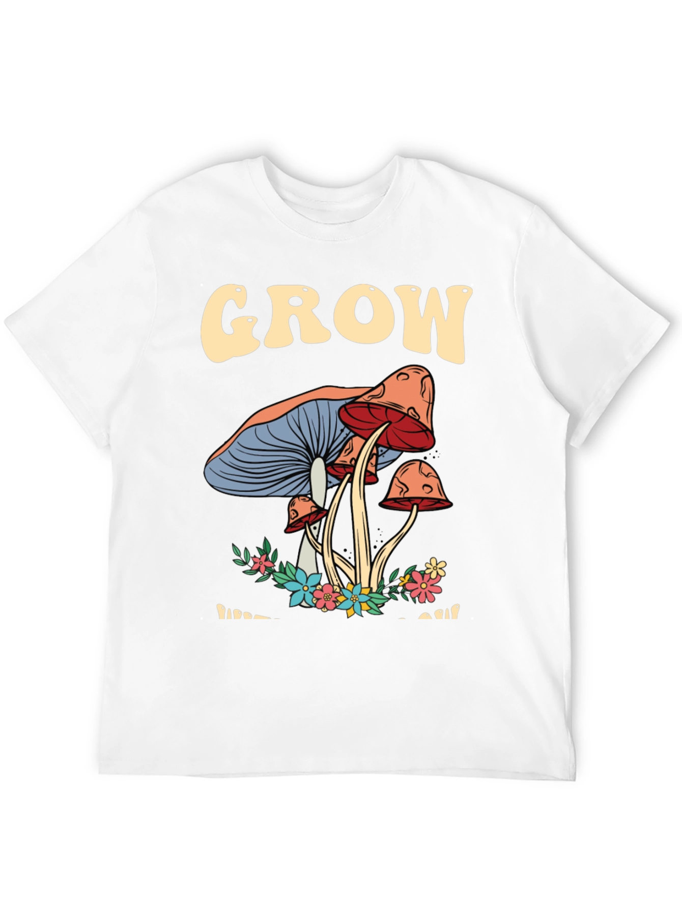 Grow Mushroom Graphic T-Shirt - Black
