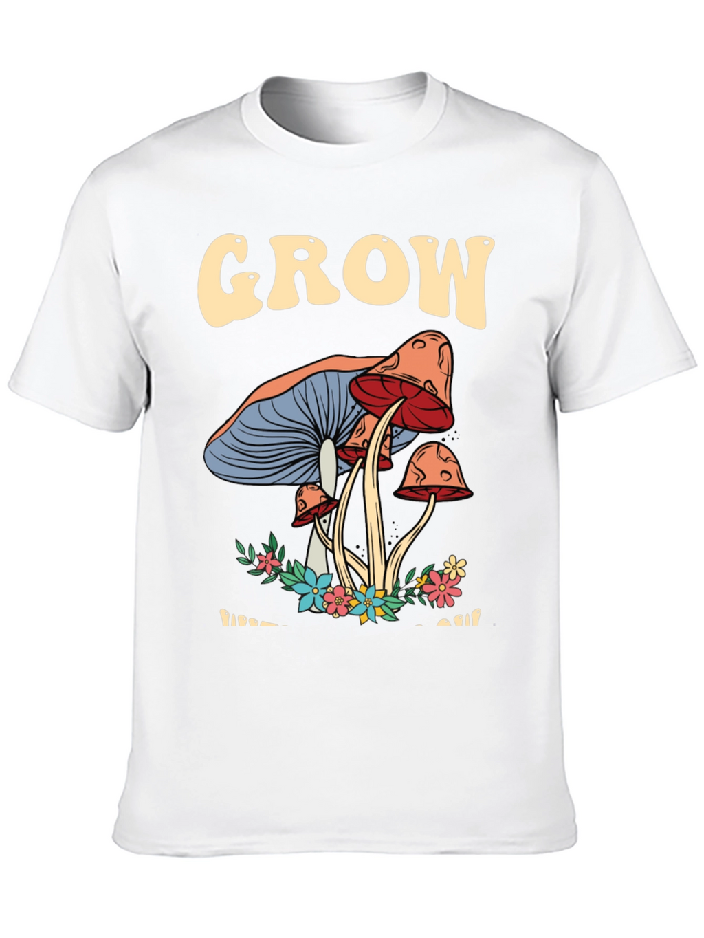 Grow Mushroom Graphic T-Shirt - Black