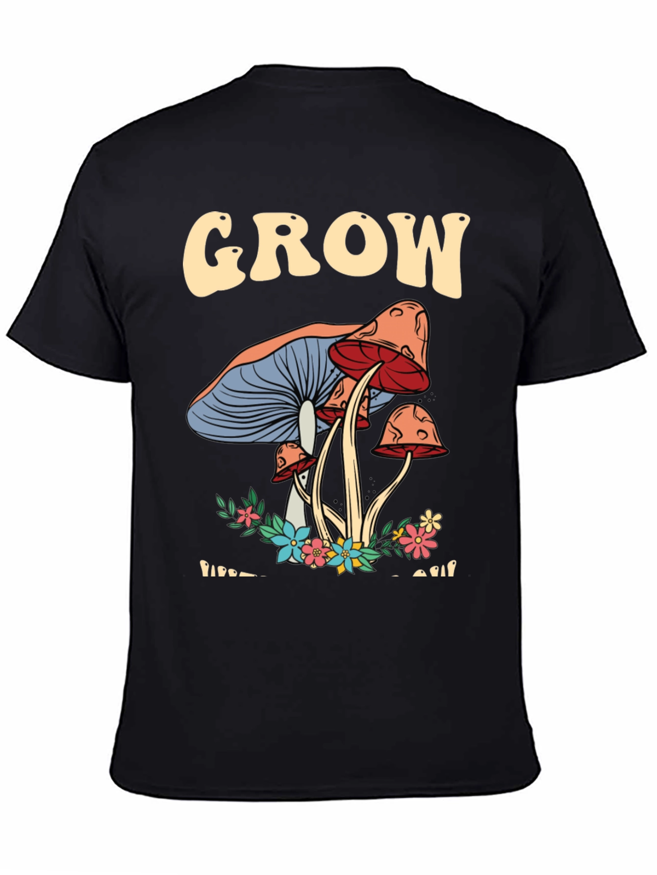 Grow Mushroom Graphic T-Shirt - Black