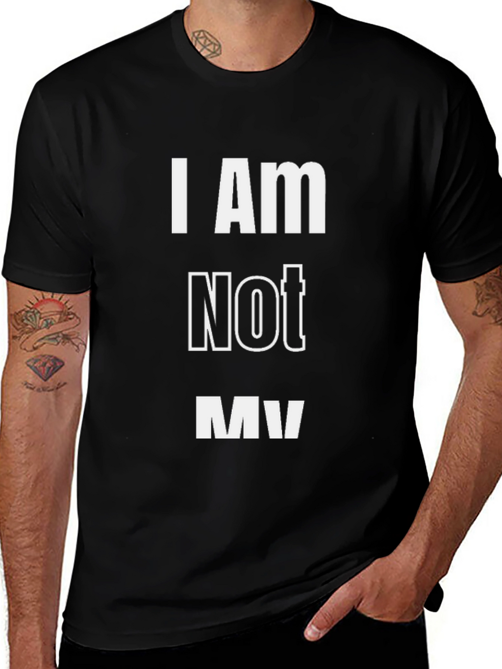 I AM Not MV Mens Black T-Shirt
