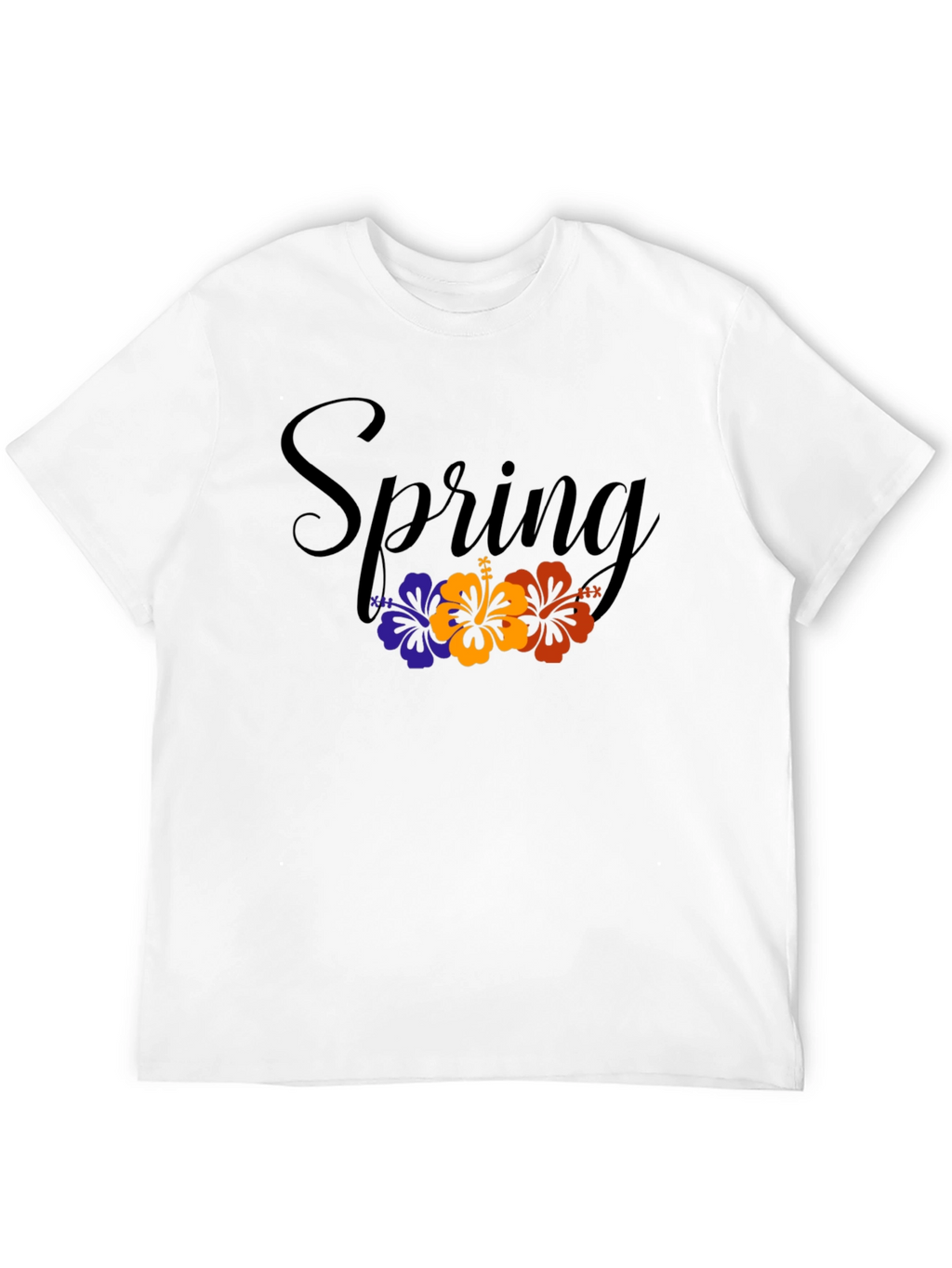 Spring Floral Graphic Black T-Shirt