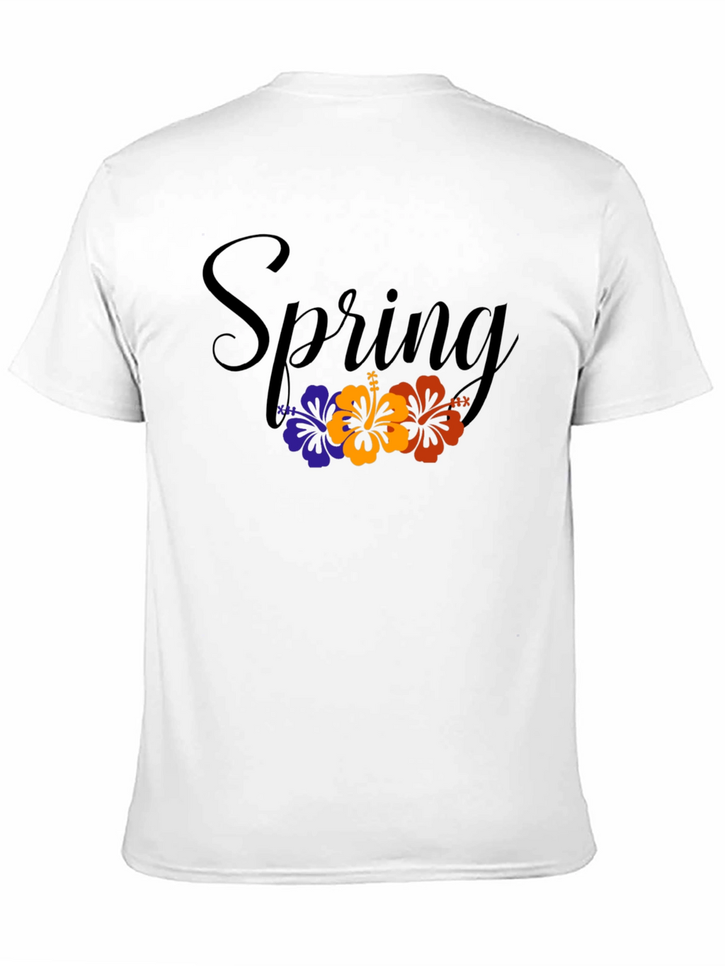 Spring Floral Graphic Black T-Shirt