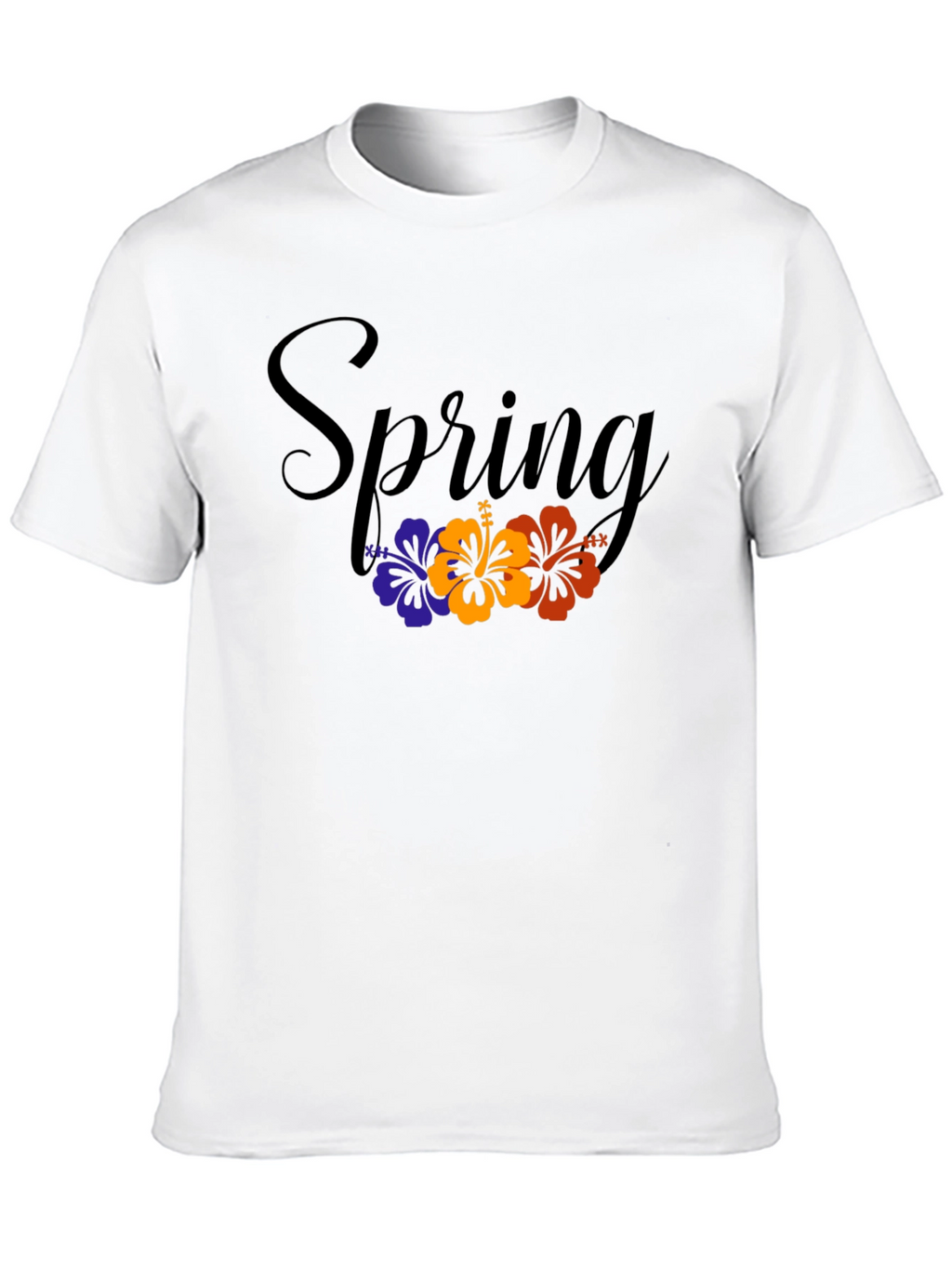 Spring Floral Graphic Black T-Shirt