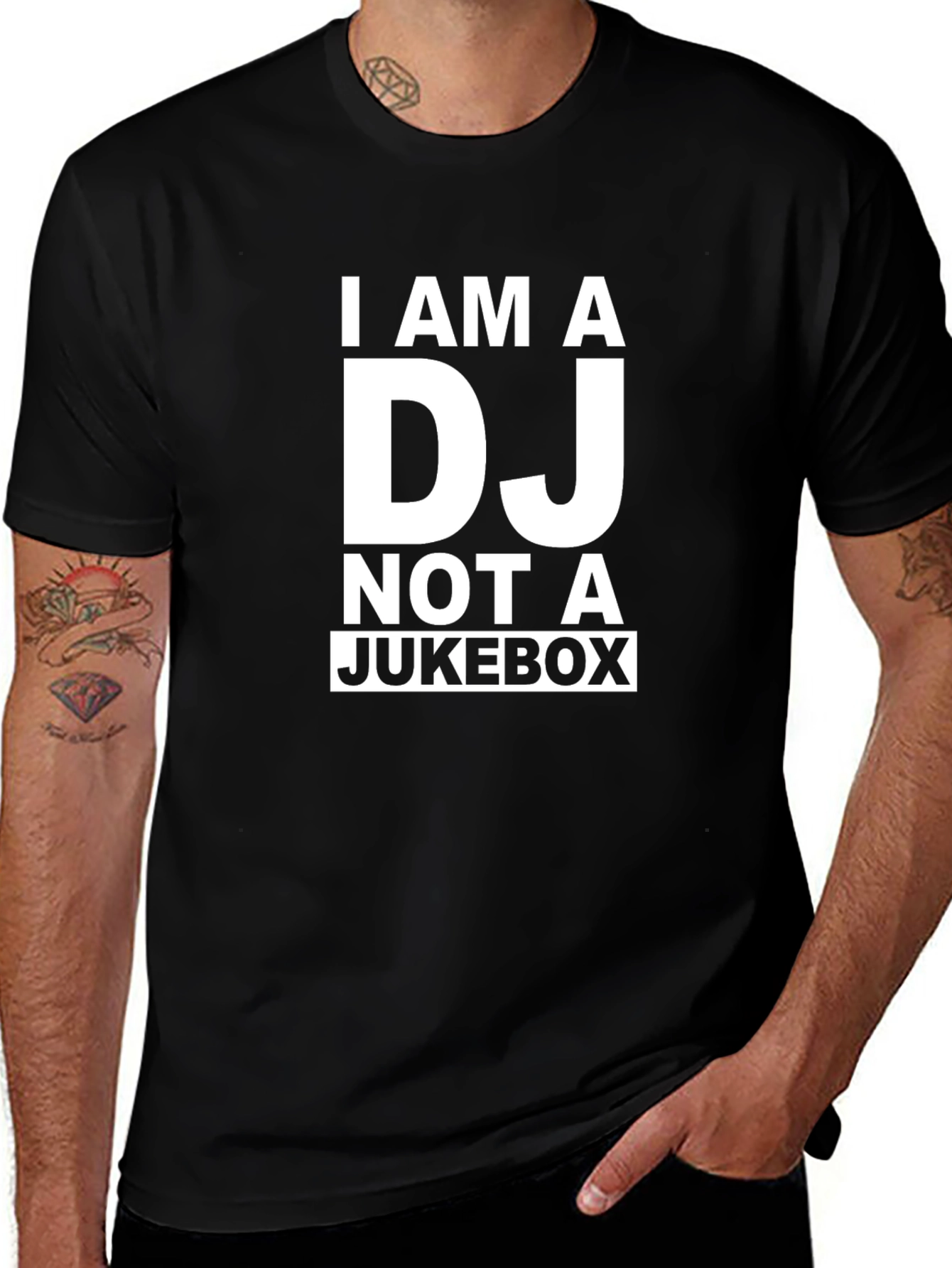 I Am A DJ Not A Jukebox Funny Black T-Shirt