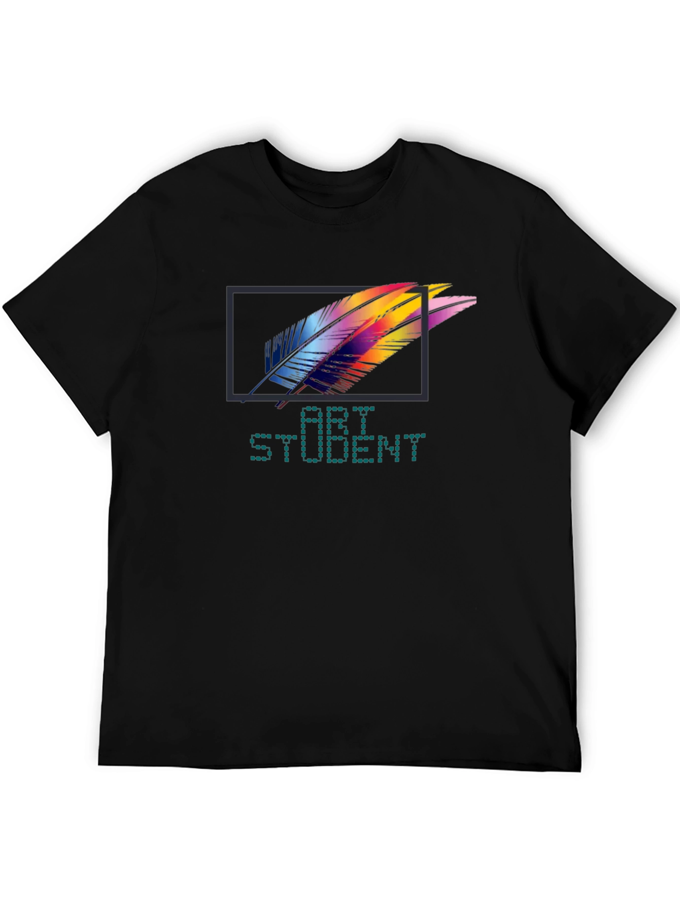 Art Student T-Shirt - Colorful Feather Design