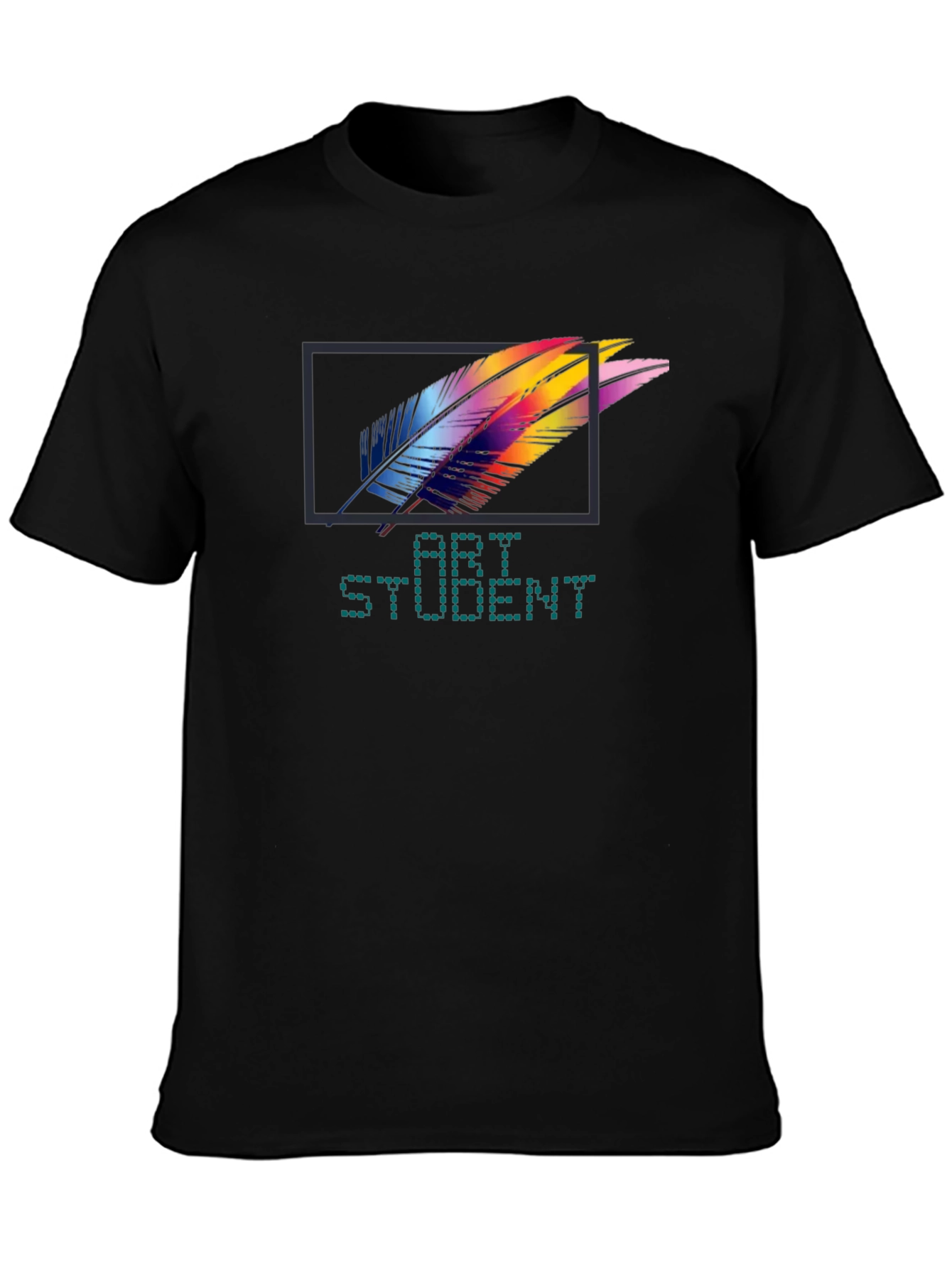 Art Student T-Shirt - Colorful Feather Design