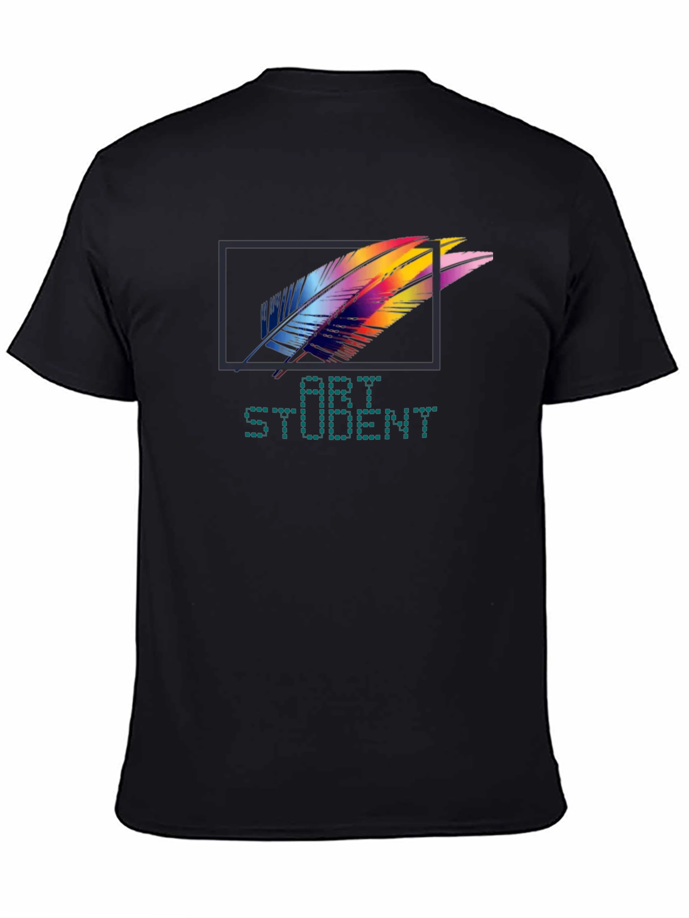 Art Student T-Shirt - Colorful Feather Design