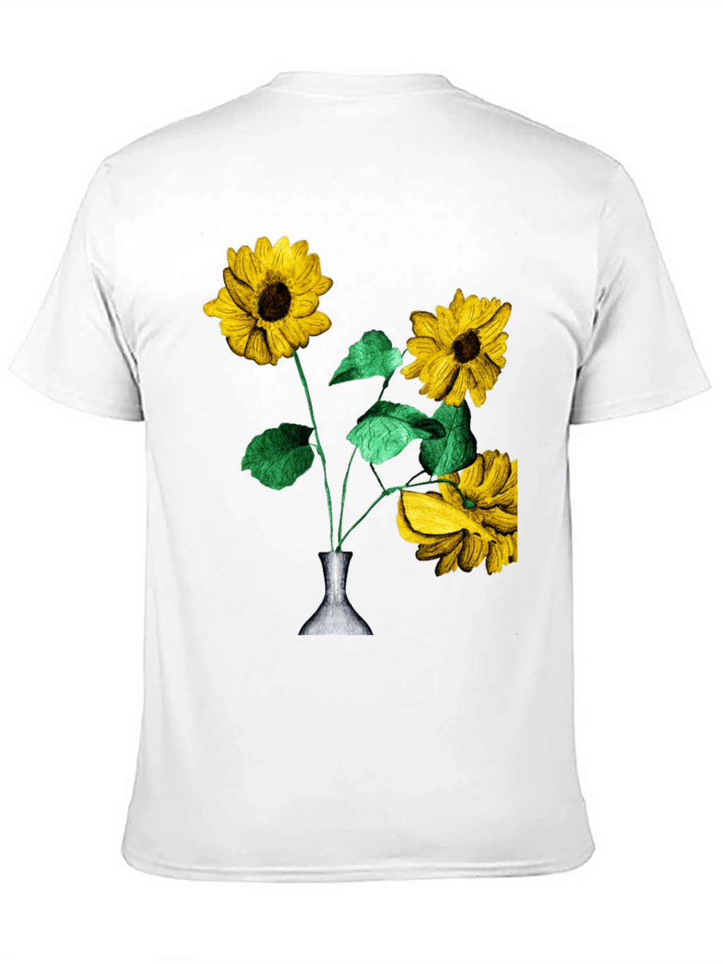 Sunflower Vase Graphic Tee - Stylish Black T-Shirt
