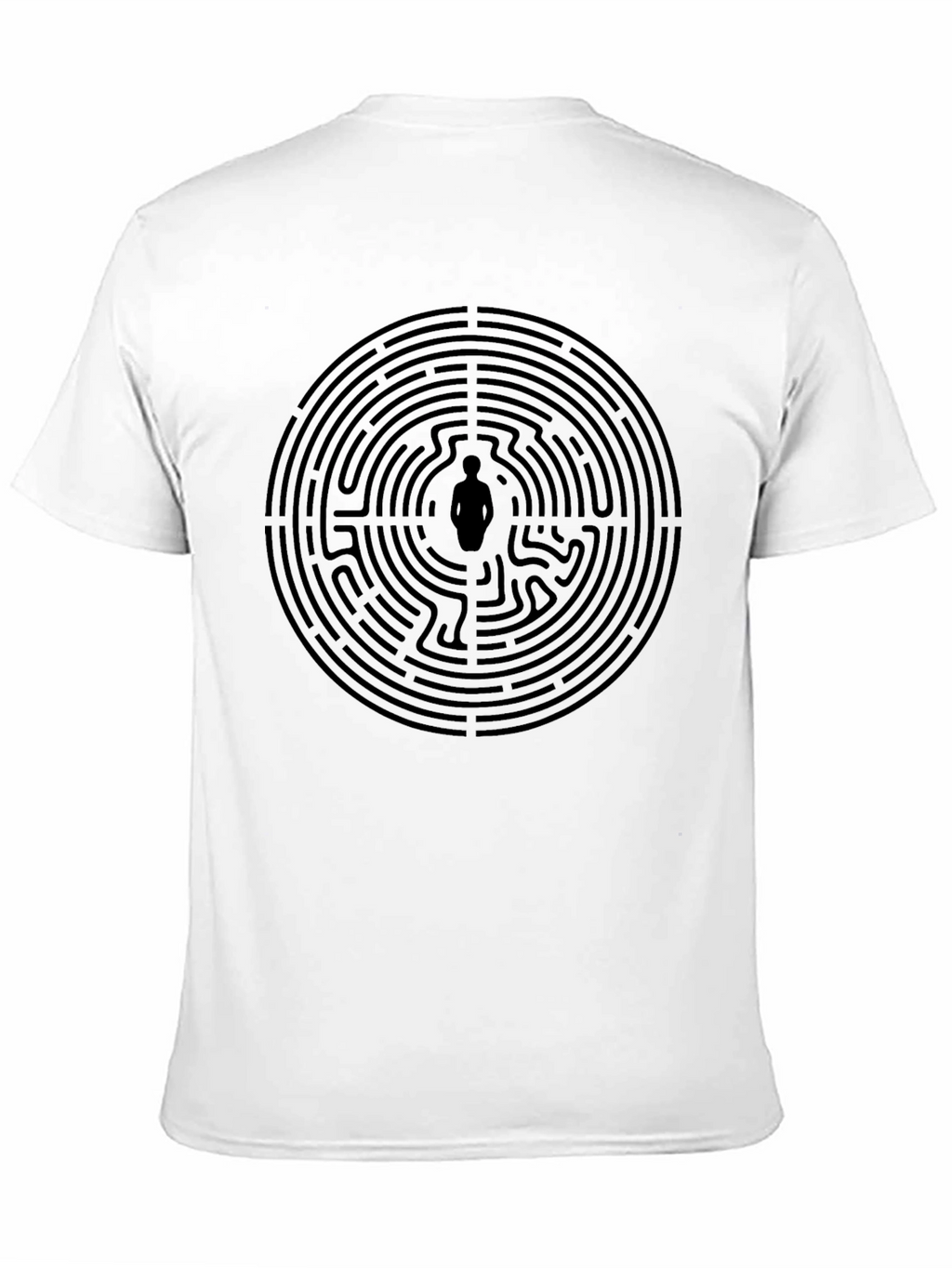 Labyrinth Man Graphic Tee - Stylish Black Cotton T-Shirt