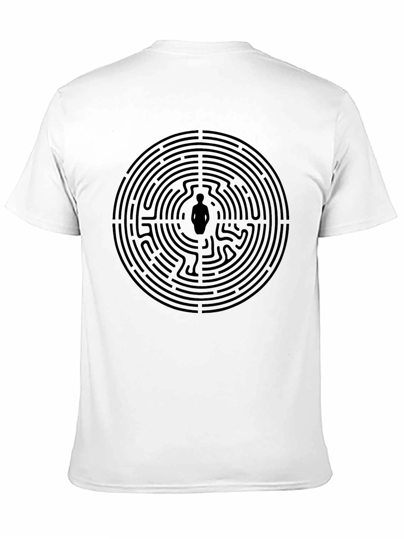 Labyrinth Man Graphic Tee - Stylish Black Cotton T-Shirt