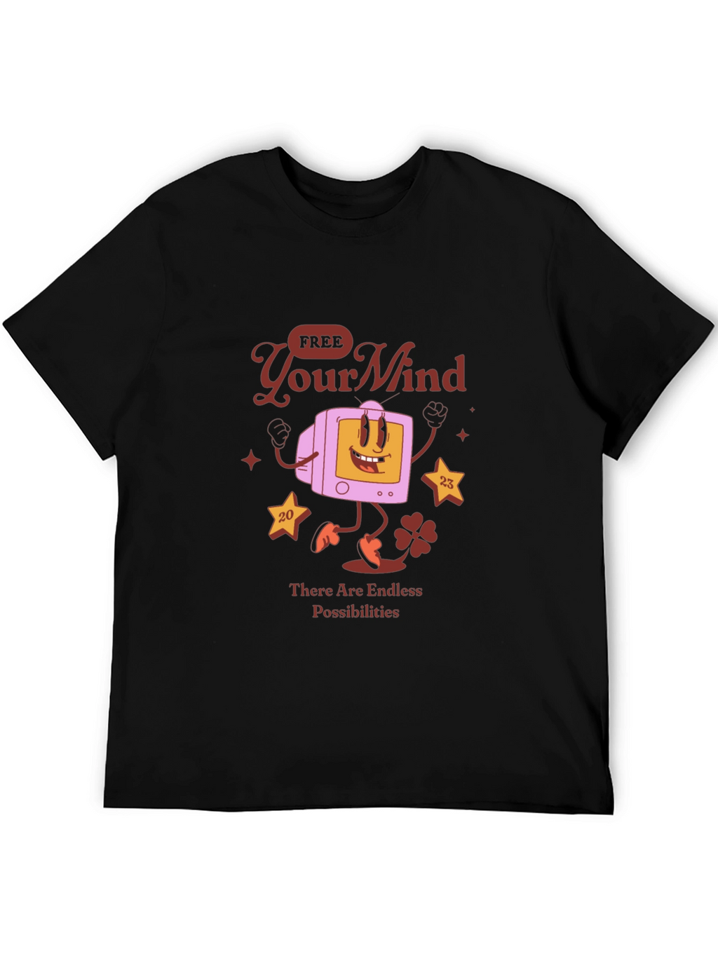 Retro Cartoon Graphic Tee - Free Your Mind T-Shirt