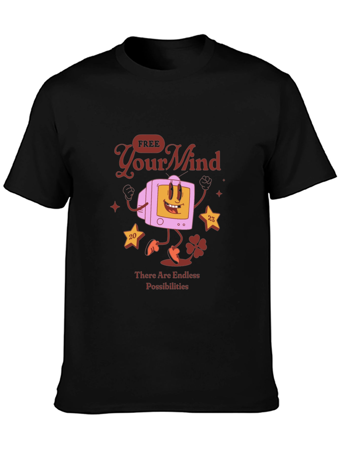 Retro Cartoon Graphic Tee - Free Your Mind T-Shirt